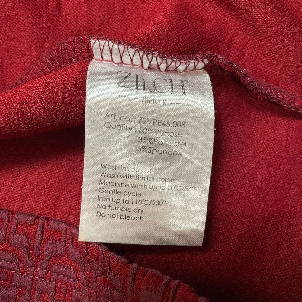 Other Zilch Amsterdam Stretch 3/4 Sleeve Viscose Stretch Red Dres Size S / US 4 / IT 40 - 7 Thumbnail