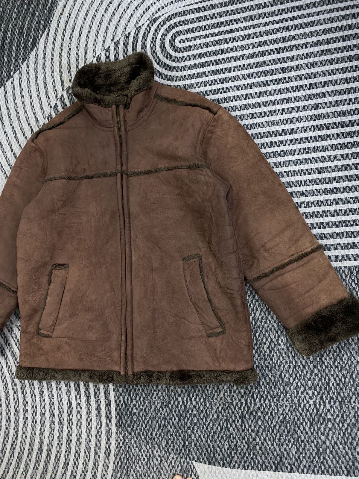 Japanese Brand Vintage Roushatte Faux Fur Lining Leather Suede Jacket Size US M / EU 48-50 / 2 - 4 Thumbnail