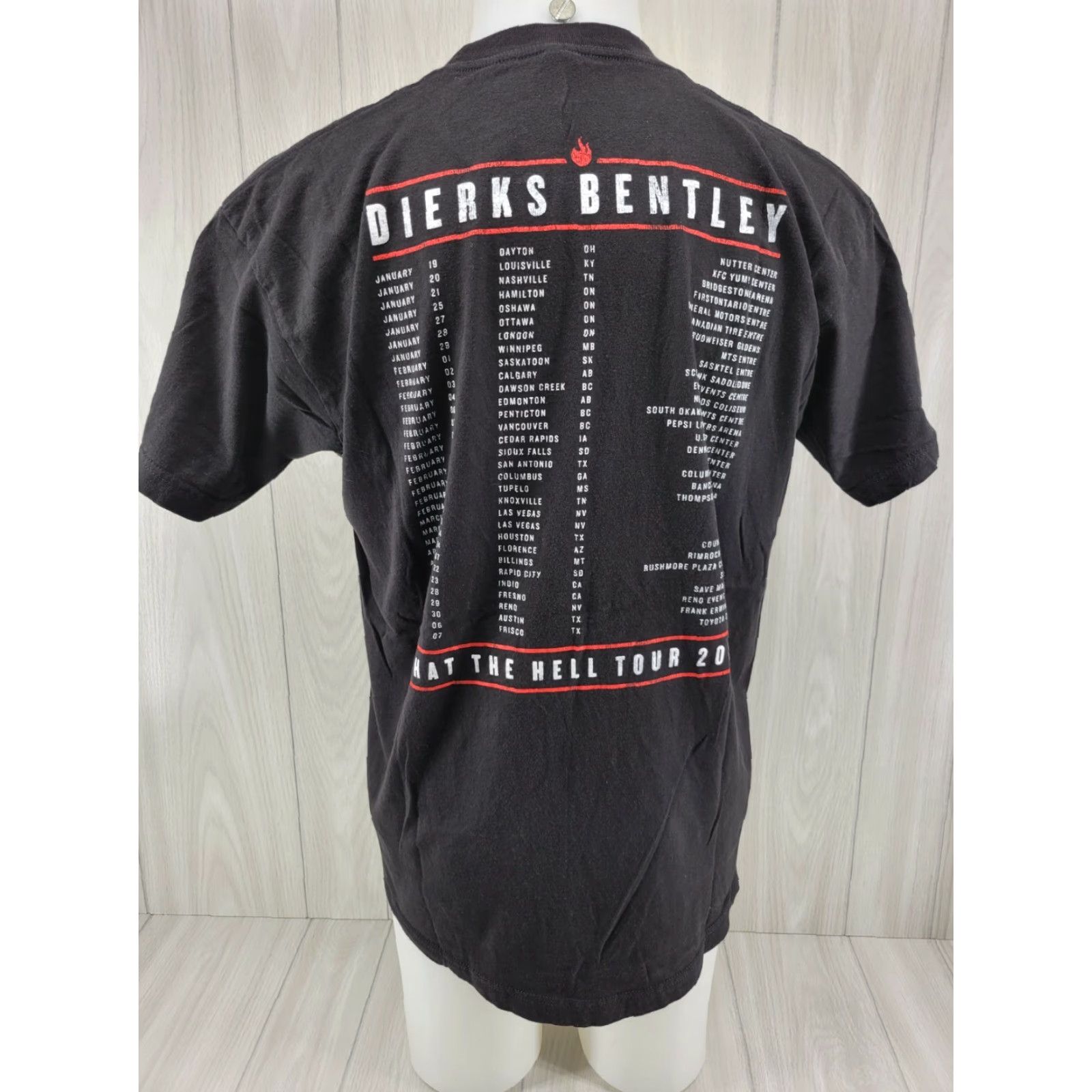 Tultex DIERKS BENTLEY 2017 What The Hell Concert Tour T-SHIRT Mens XL Black Tultex Graphic Tee Shirts Mens Music Tour Merch Size US XL / EU 56 / 4 - 5 Thumbnail