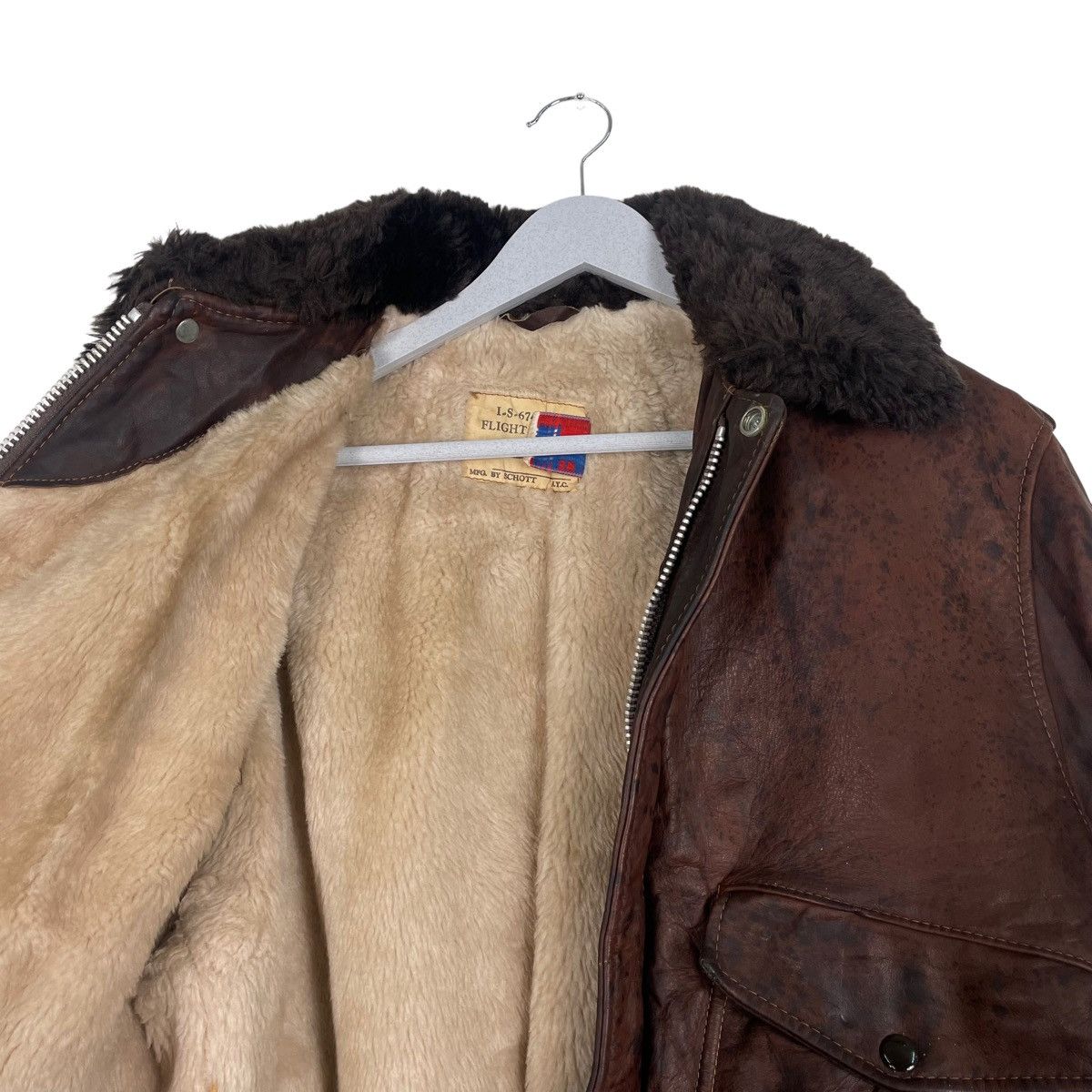Schott × Vintage 💥SCHOTT A2 FLYER LEATHER VINTAGE JACKET Size US M / EU 48-50 / 2 - 9 Thumbnail
