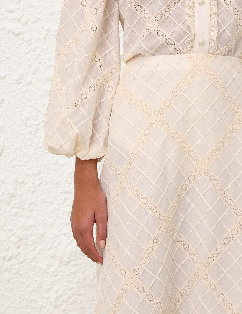 Zimmermann oc11z0226 Tallow Lace Trim Bias Skirt In Ivory Size 26" / US 2 / IT 38 - 5 Thumbnail