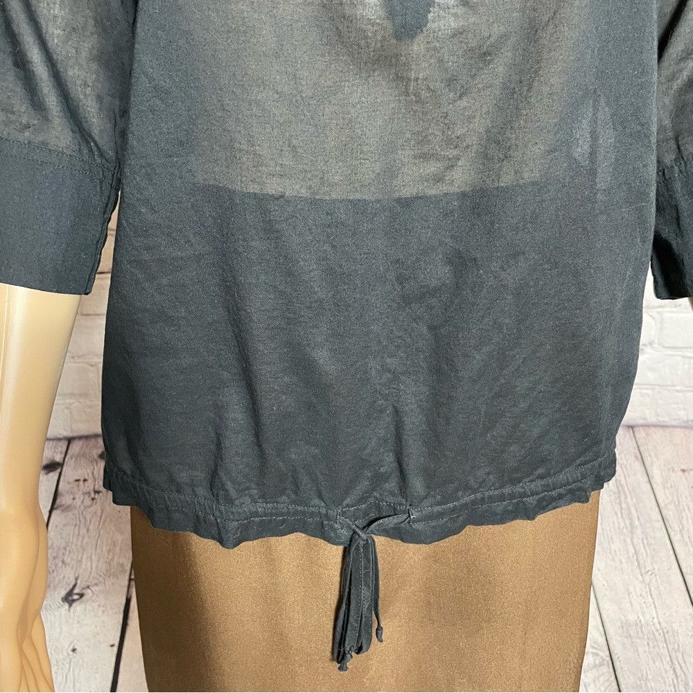 Norma Kamali Norma Kamali Black Cotton 3/4 Sleeve Top Size S Size S / US 4 / IT 40 - 4 Thumbnail