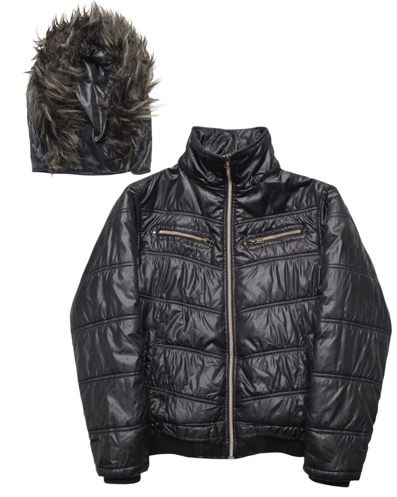 If Six Was Nine 2000S SPINALH JAPAN DETACHABLE FUR HOOD UTILITY JACKET Size US M / EU 48-50 / 2 - 2 Thumbnail