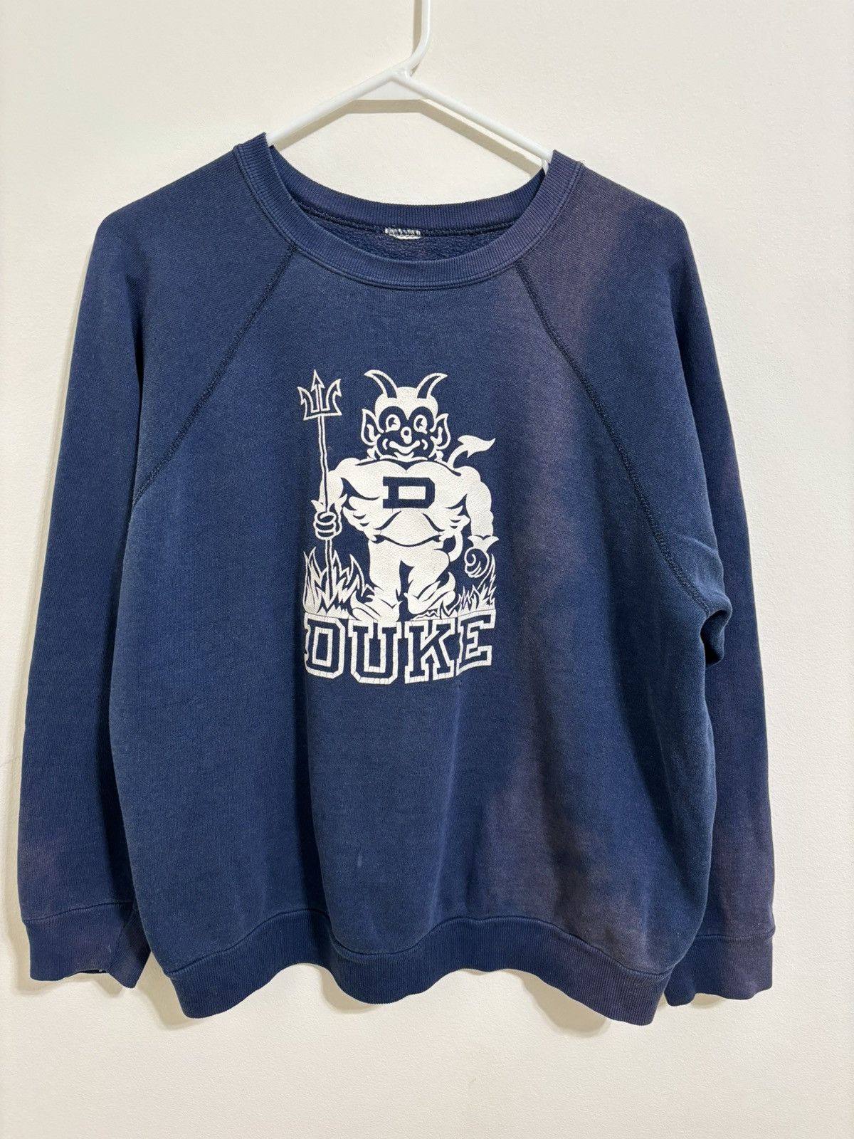 image of Vintage 80's Duke University Hoodie in Blue, Men's (Size Large)