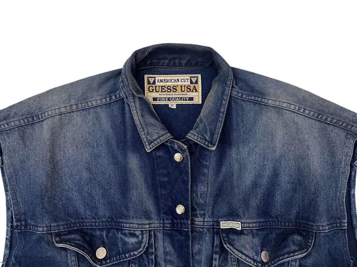 Georges Marciano × Guess × Vintage Vintage 90s Guess by Georges Marciano sleevless denim jacket Size US M / EU 48-50 / 2 - 4 Thumbnail