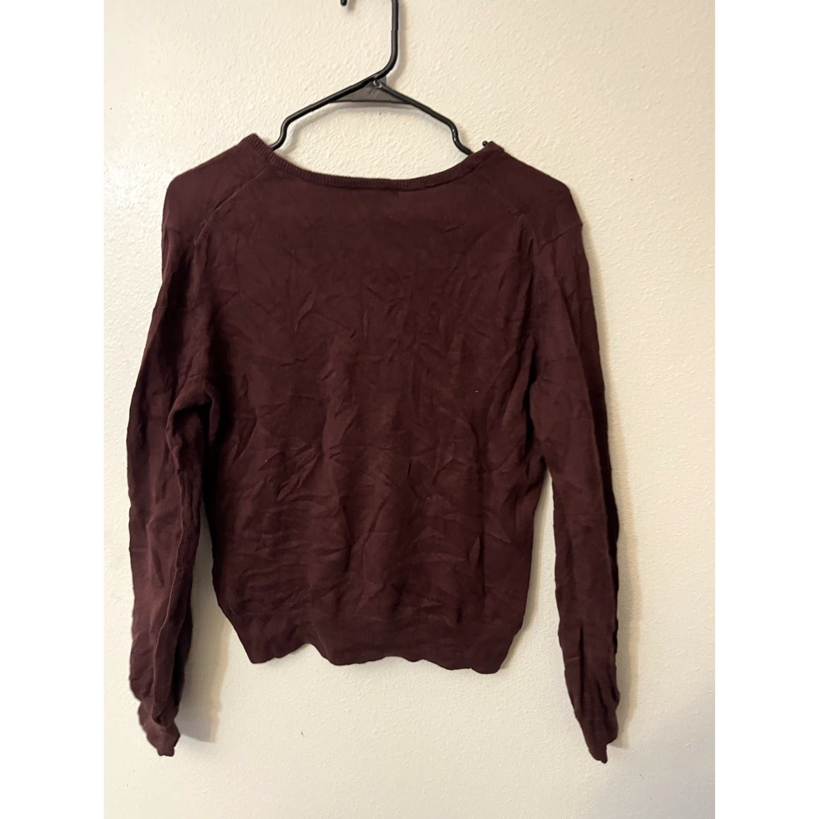 Banana Republic BANANA REPUBLIC Women V-Neck Solid Sweater Size S Brown Long Sleeve Pullover with Pockets Size S / US 4 / IT 40 - 3 Thumbnail