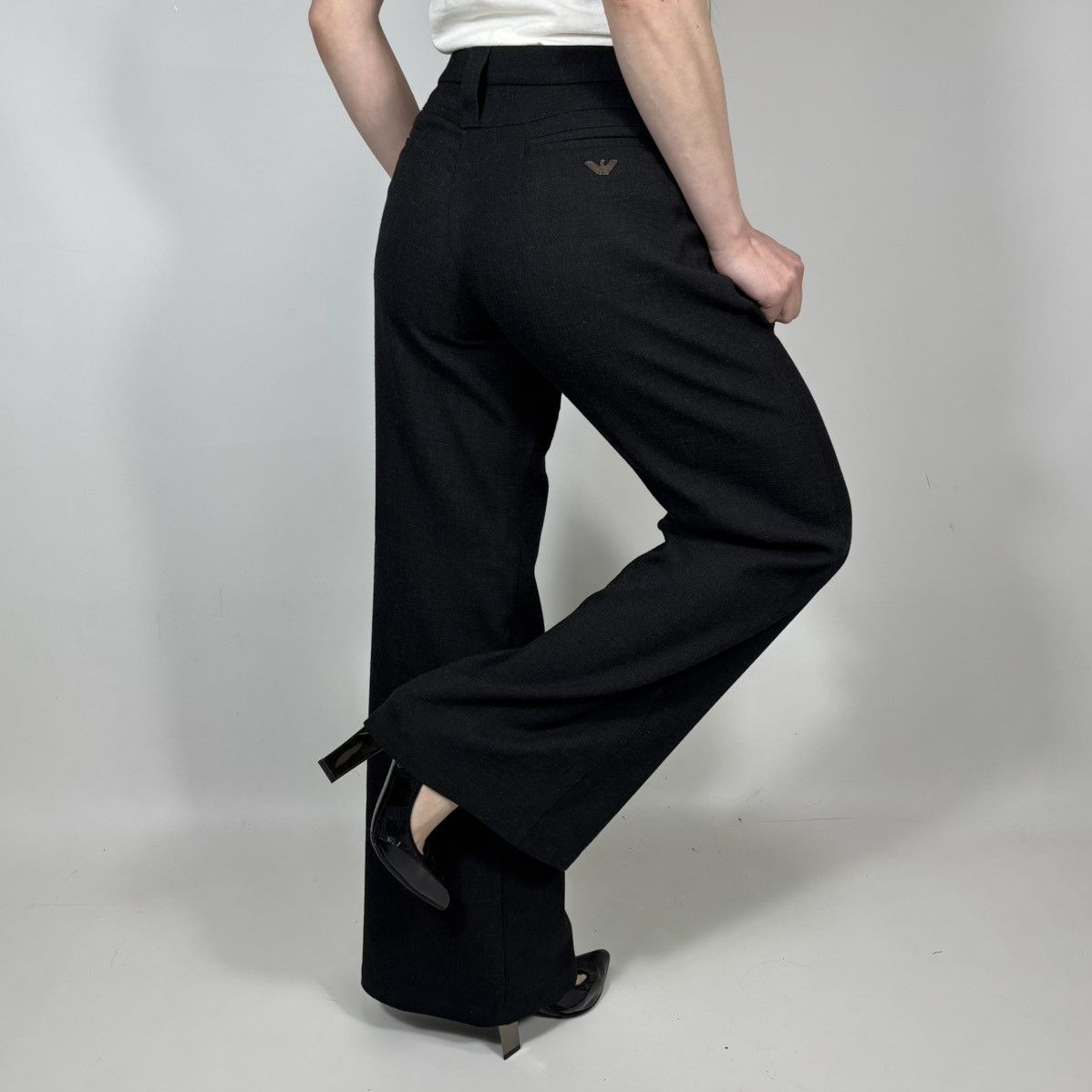 Armani Vintage Y2K Armani Jeans Luxury Flared Wide Classic Pants Size 29" - 1 Thumbnail