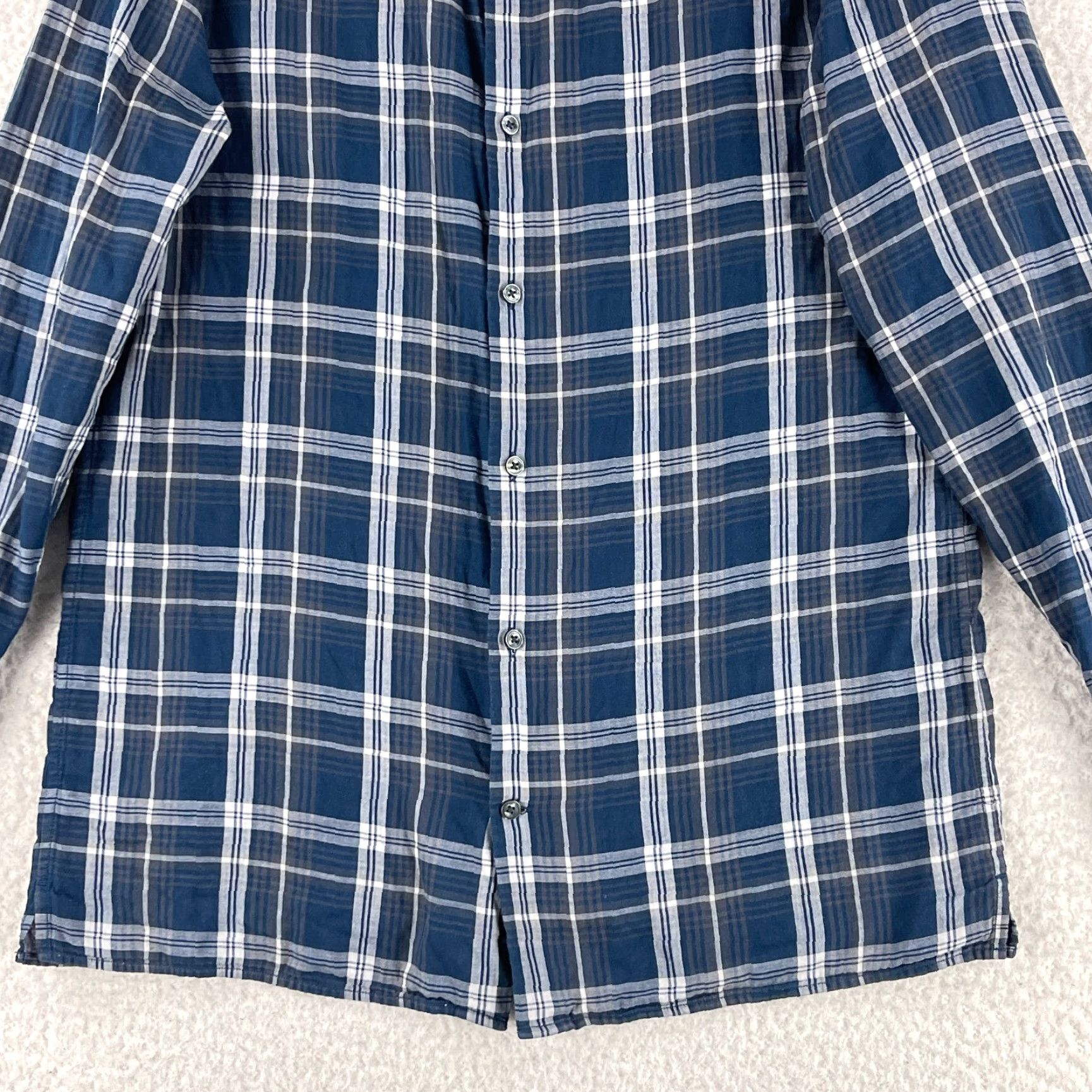 Vince Vince Blue Plaid Button-Up Shirt Mens Large Long Sleeve Cotton 100% Size US L / EU 52-54 / 3 - 5 Thumbnail