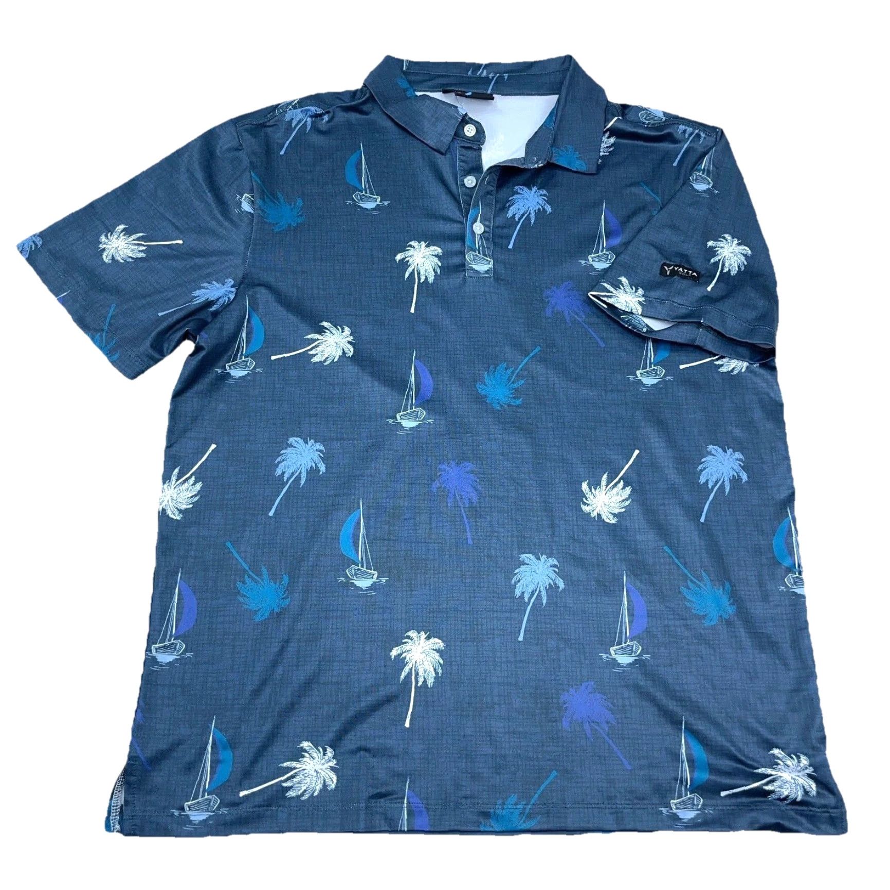 Vintage Yatta Golf Polo Shirt Men Large Blue Performance Quick Dry Shirt Polo Size US L / EU 52-54 / 3 - 2 Thumbnail