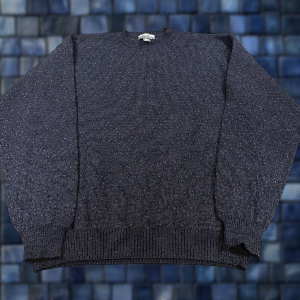 Vintage VINTAGE Woolmark Sweater Mens XL Navy Blue Polka Dot Rainbow 80s Preppy Minimal Size US XL / EU 56 / 4 - 1 Thumbnail