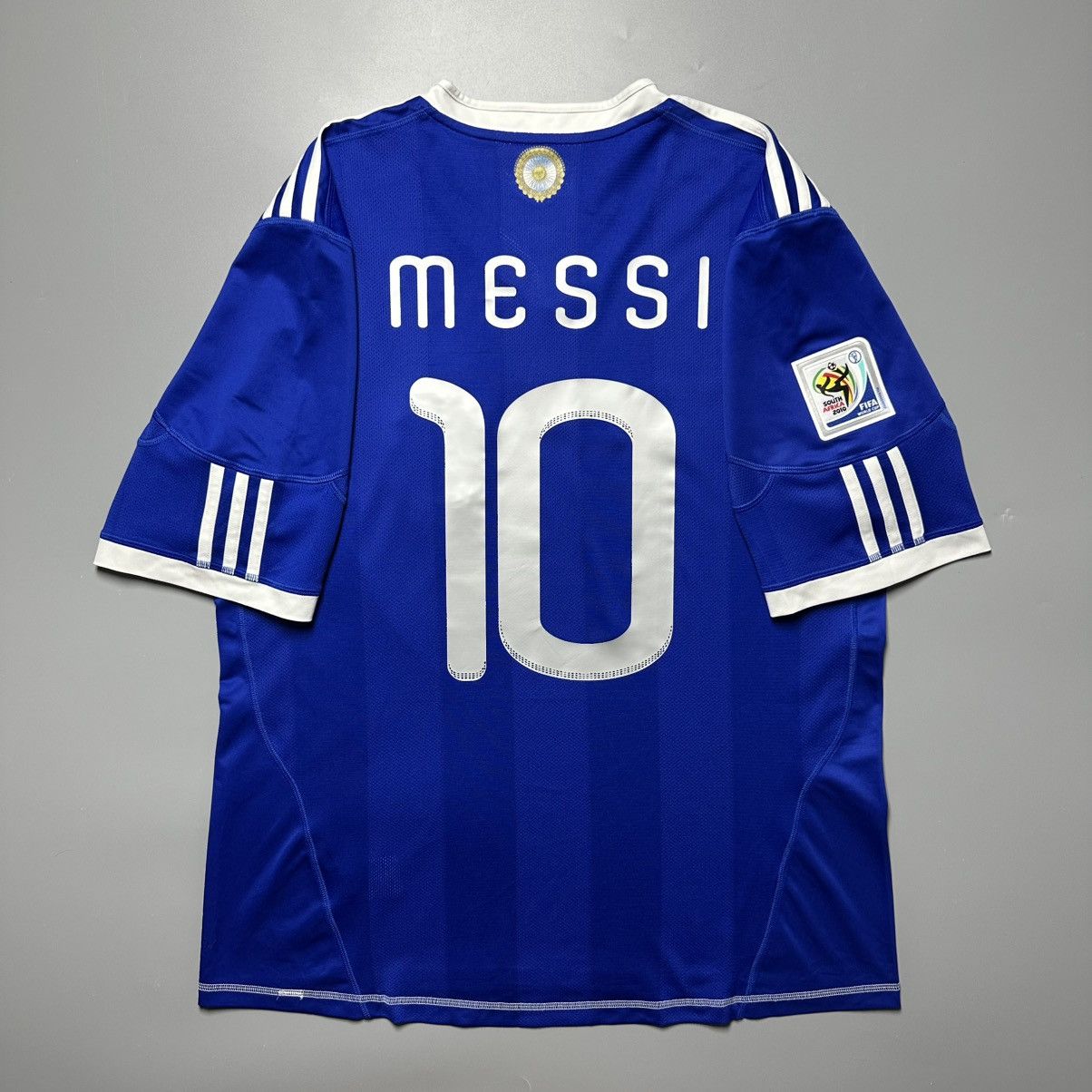 Adidas ARGENTINA ADIDAS 2010 WORLD CUP SOCCER AWAY JERSEY #10 MESSI Size US L / EU 52-54 / 3 - 1 Thumbnail