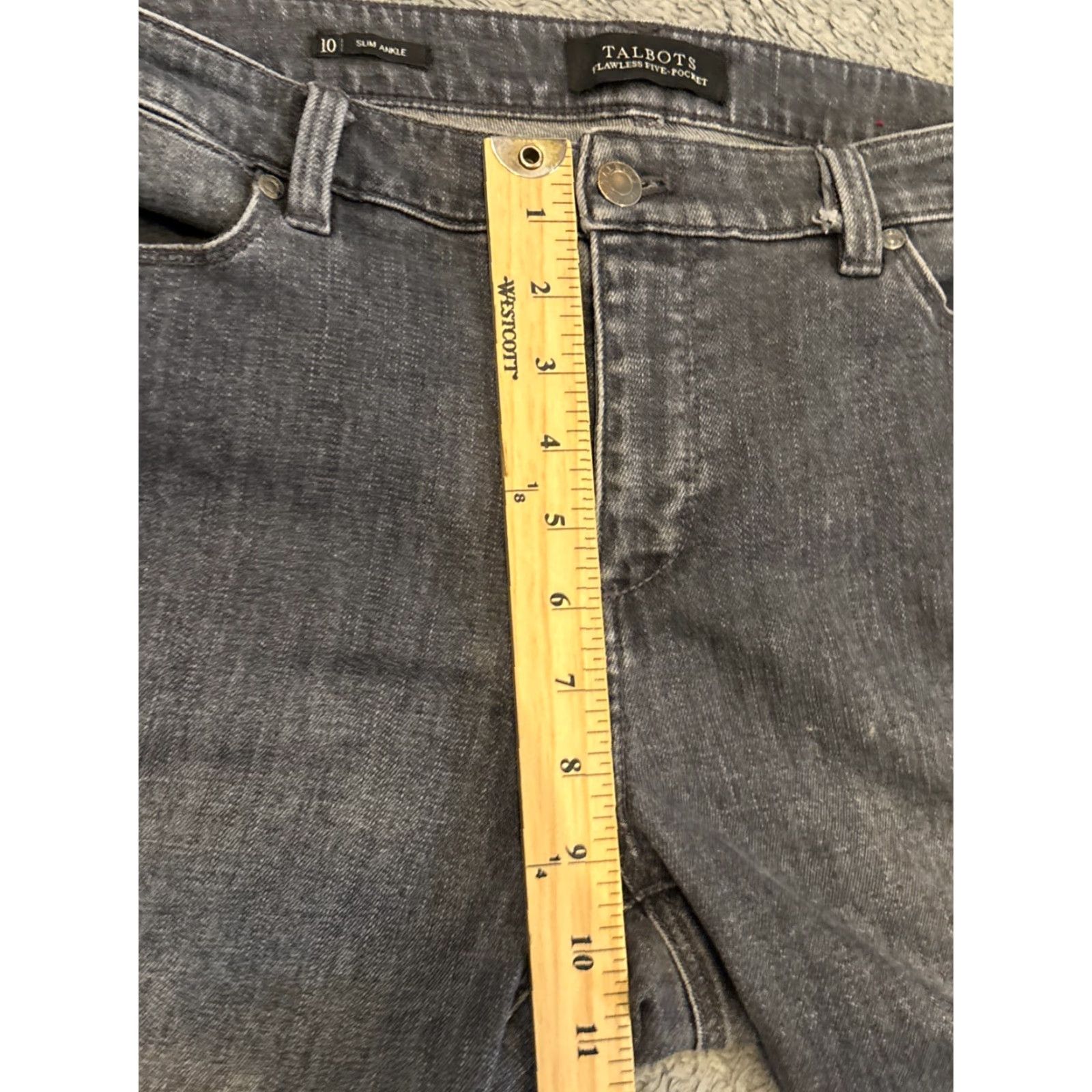 Talbots Talbots Jeans Womens 10 Slim Ankle Five Pocket Gray Stretch Denim Size 32" / US 10 / IT 46 - 5 Thumbnail