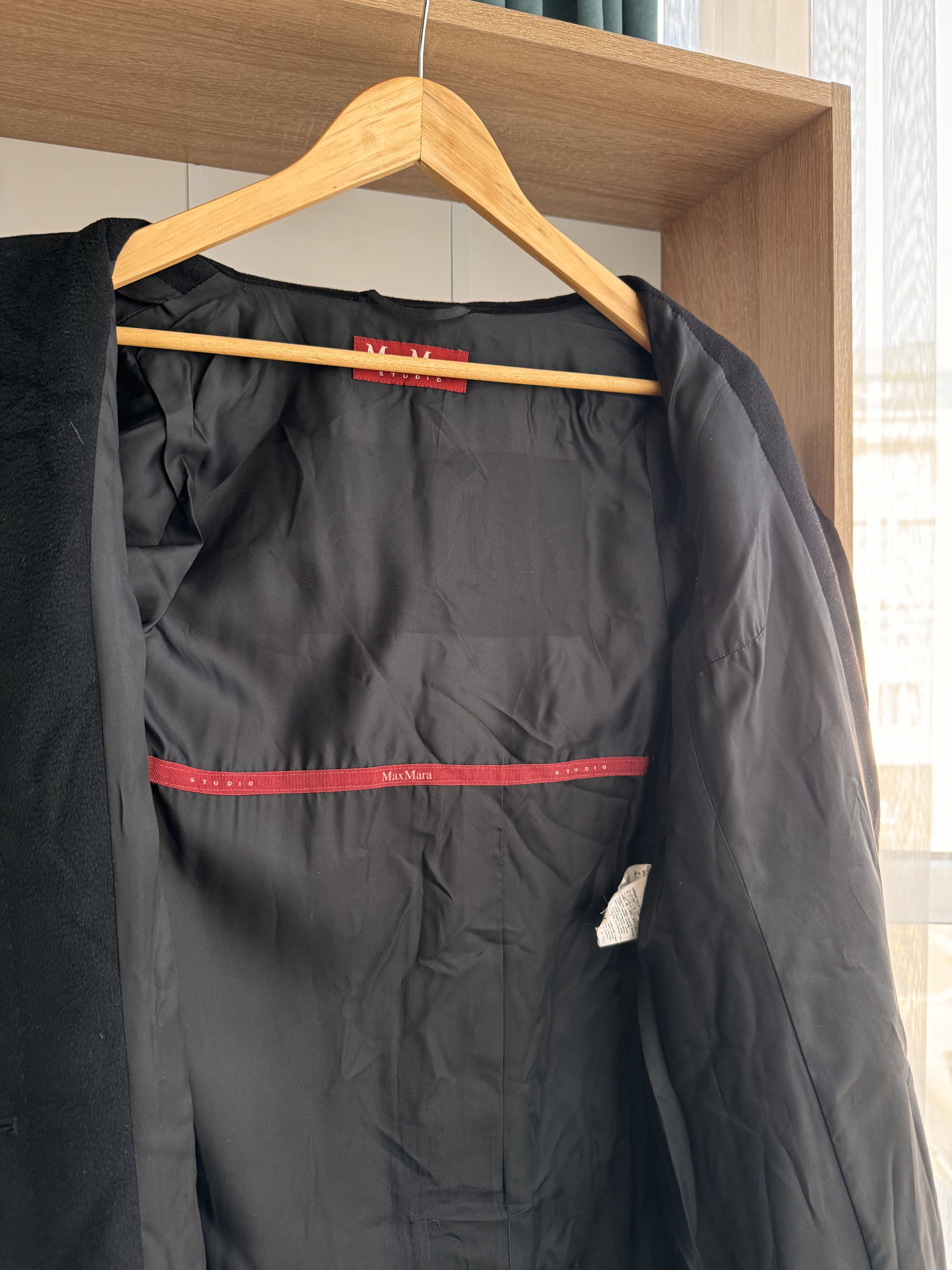 Max Mara Vintage Max Mara Studio Black Luxury W’ Wool Coat Size S / US 4 / IT 40 - 16 Thumbnail
