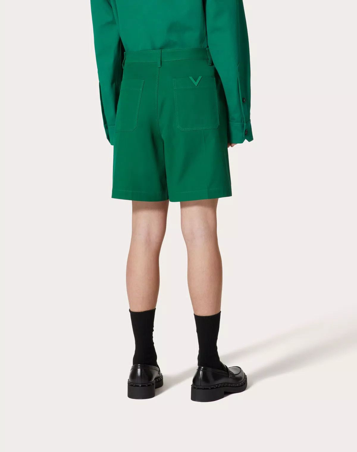 Valentino oc11z0725 Stretch Cotton Canvas Shorts in Basil Green Size US 32 / EU 48 - 5 Thumbnail