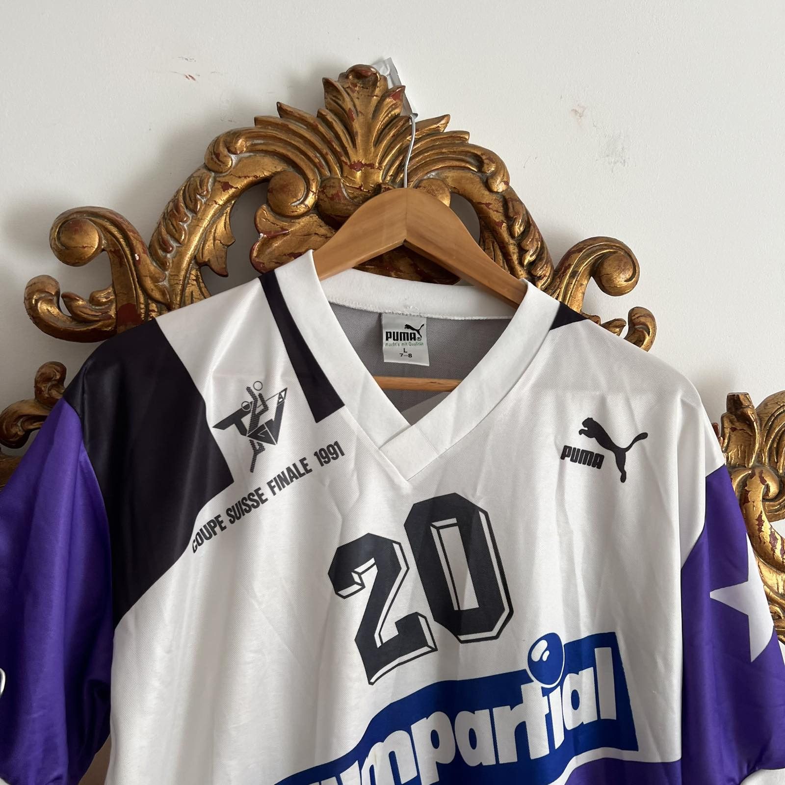 Puma × Vintage Vintage Puma suisse finale Made w.Germany jersey 90s Sz L Size US L / EU 52-54 / 3 - 3 Thumbnail