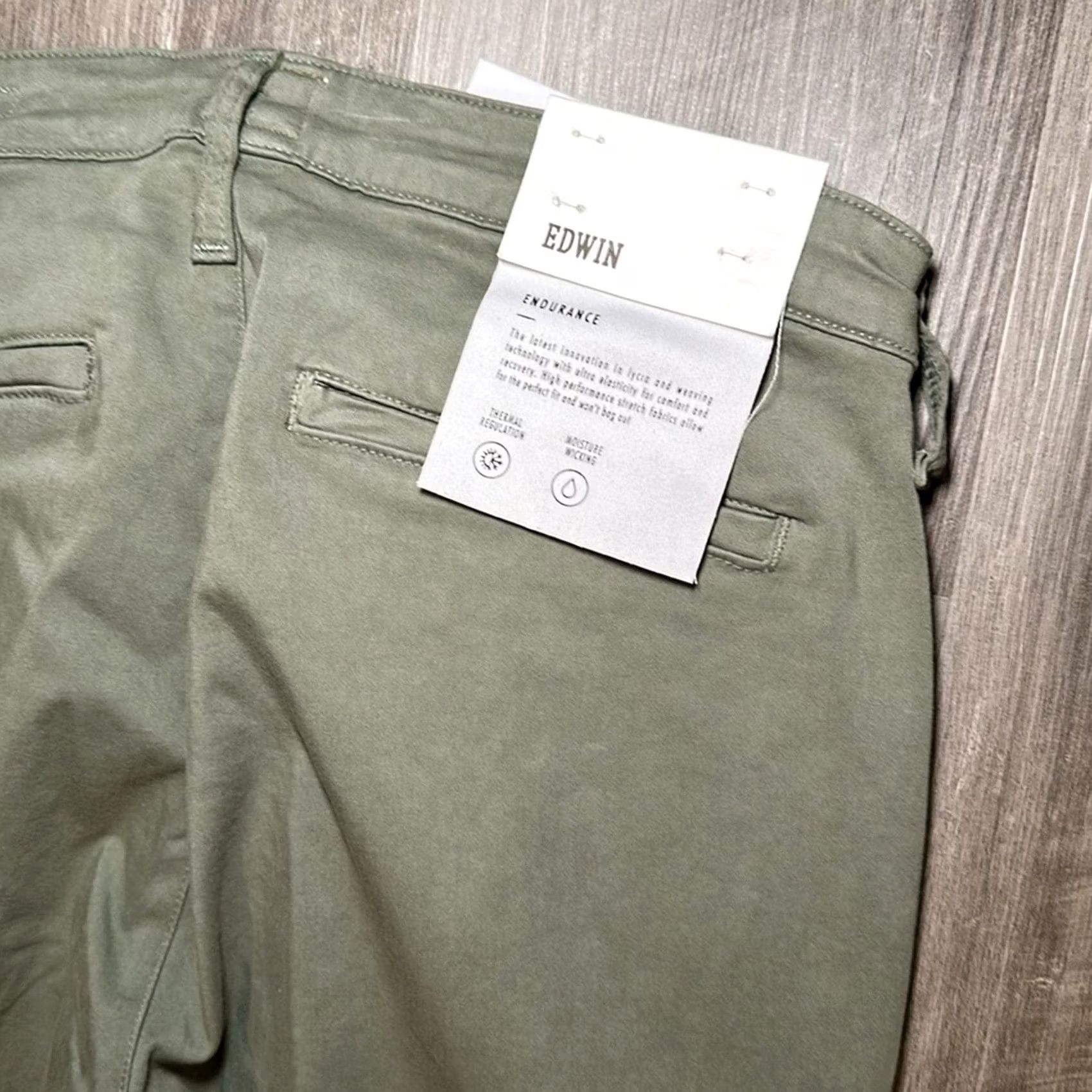 Edwin Edwin Chino Pants - 30 Men Regular 30 Inseam 33 Green Fern NWT Vintage? Size US 30 / EU 46 - 5 Thumbnail