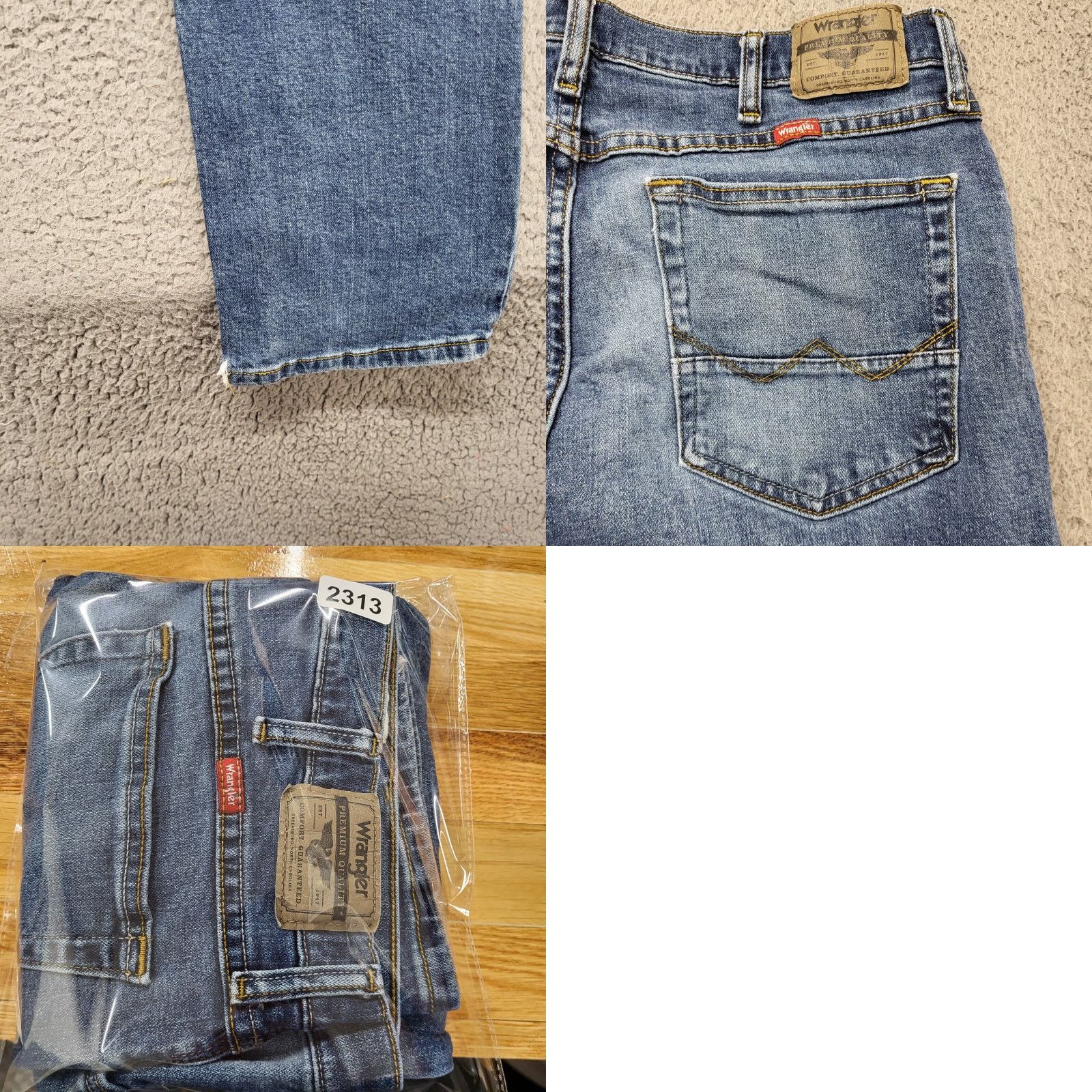 Wrangler Wrangler Jeans Mens 36x32 Denim Slim Straight Blue Stretch 5-Pocket Cowboy Cut Wrangler Cowboy Cut Mens Jeans Size US 36 / EU 52 - 10 Thumbnail