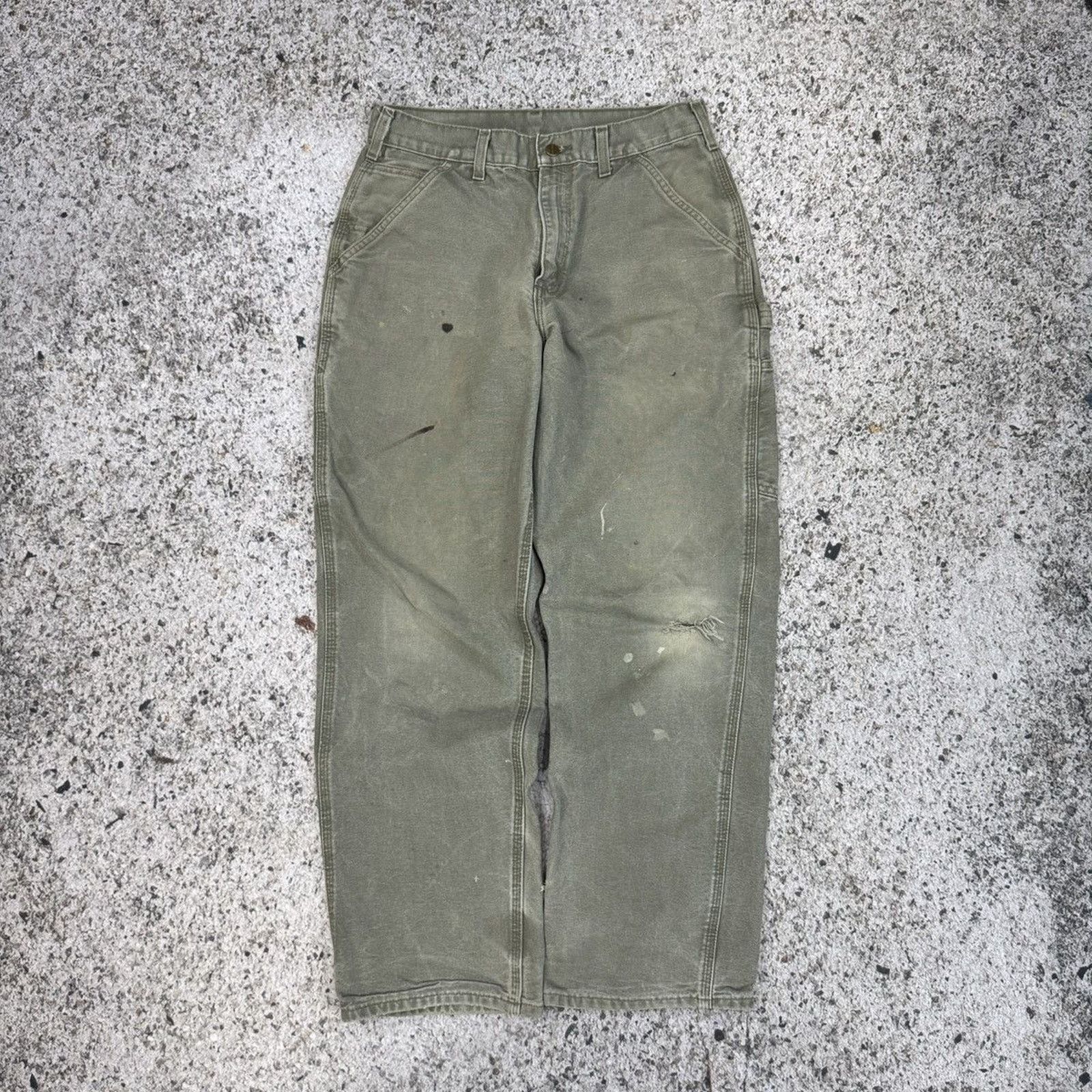Vintage Thrashed Faded Distressed Carhartt Pants ERD Grunge Chrome Size US 29 - 2 Thumbnail