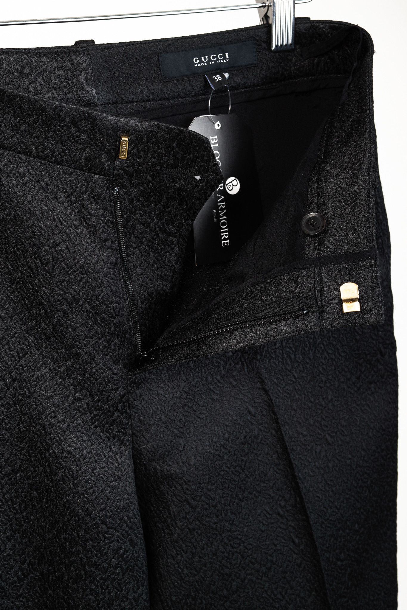 Gucci Gucci PF/13 Black Textured-Jacquard Tapered Trousers Size 26" / US 2 / IT 38 - 10 Thumbnail