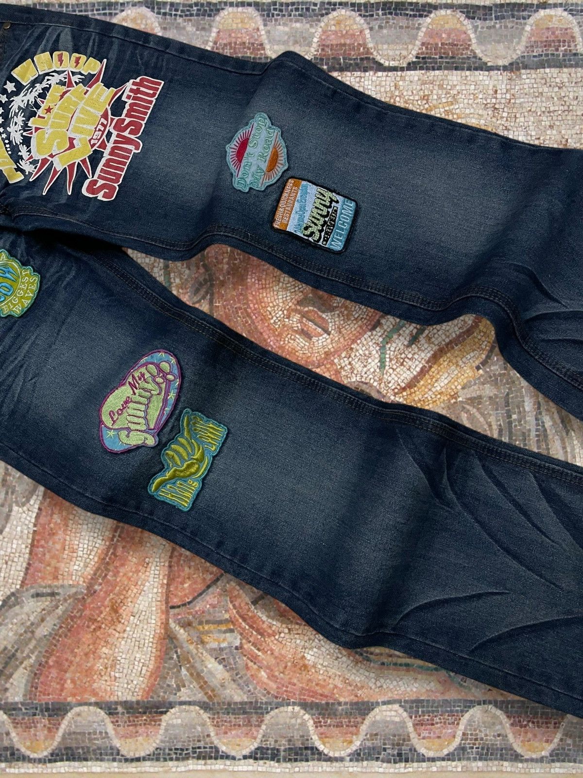 Hysteric Glamour Vintage 90s Japan Designer Sunny Smith Patchwork Fancy Denim Size US 30 / EU 46 - 4 Thumbnail