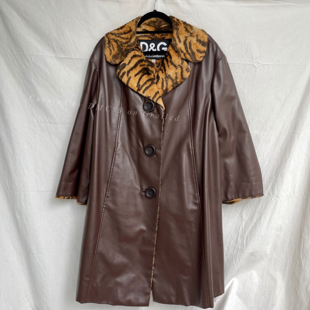 Dolce & Gabbana DG Vintage 90s Tiger Fur Coat Size US M / EU 48-50 / 2 - 1 Thumbnail