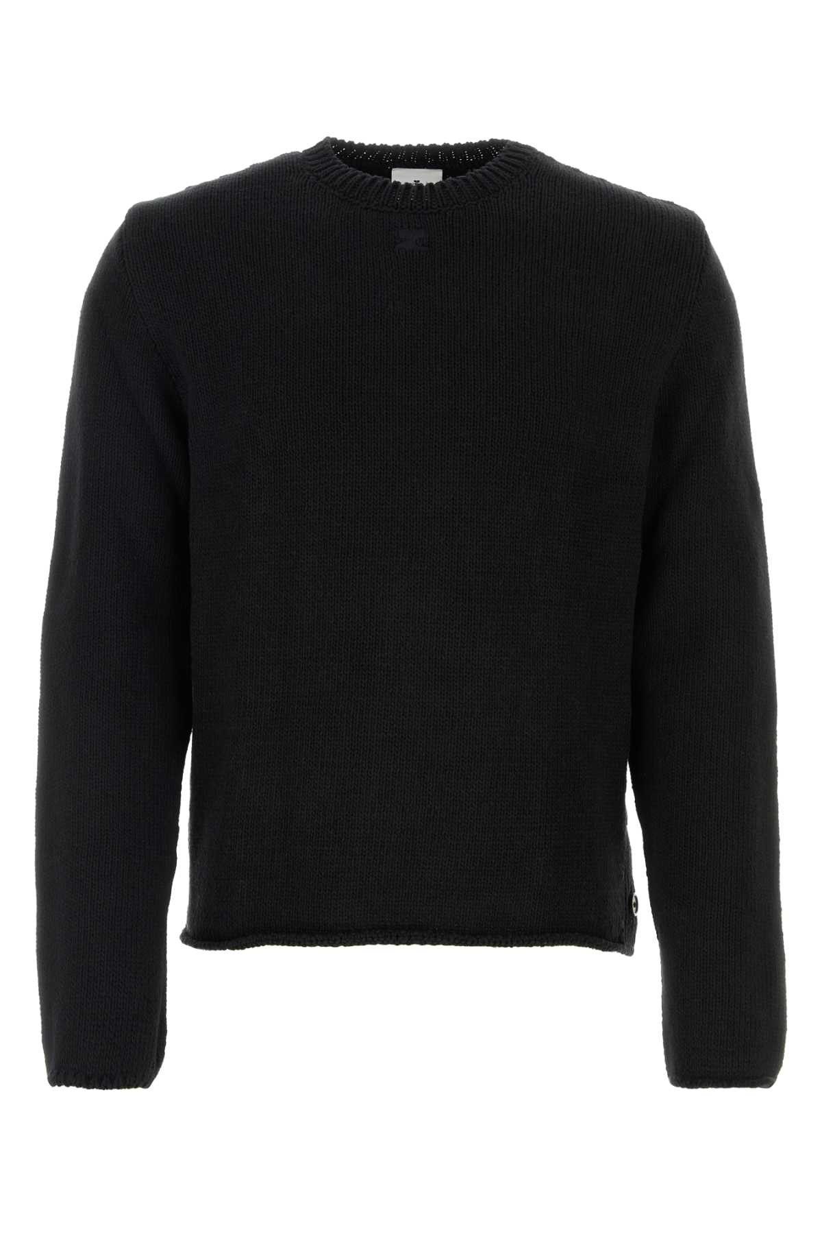 image of Courreges Black Cotton Blend Sweater, Men's (Size Large)