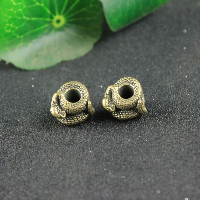 Handmade 3Pcs Rattlesnake Knife Beads Paracord Bead Zipper Umbrella Size ONE SIZE - 7 Thumbnail