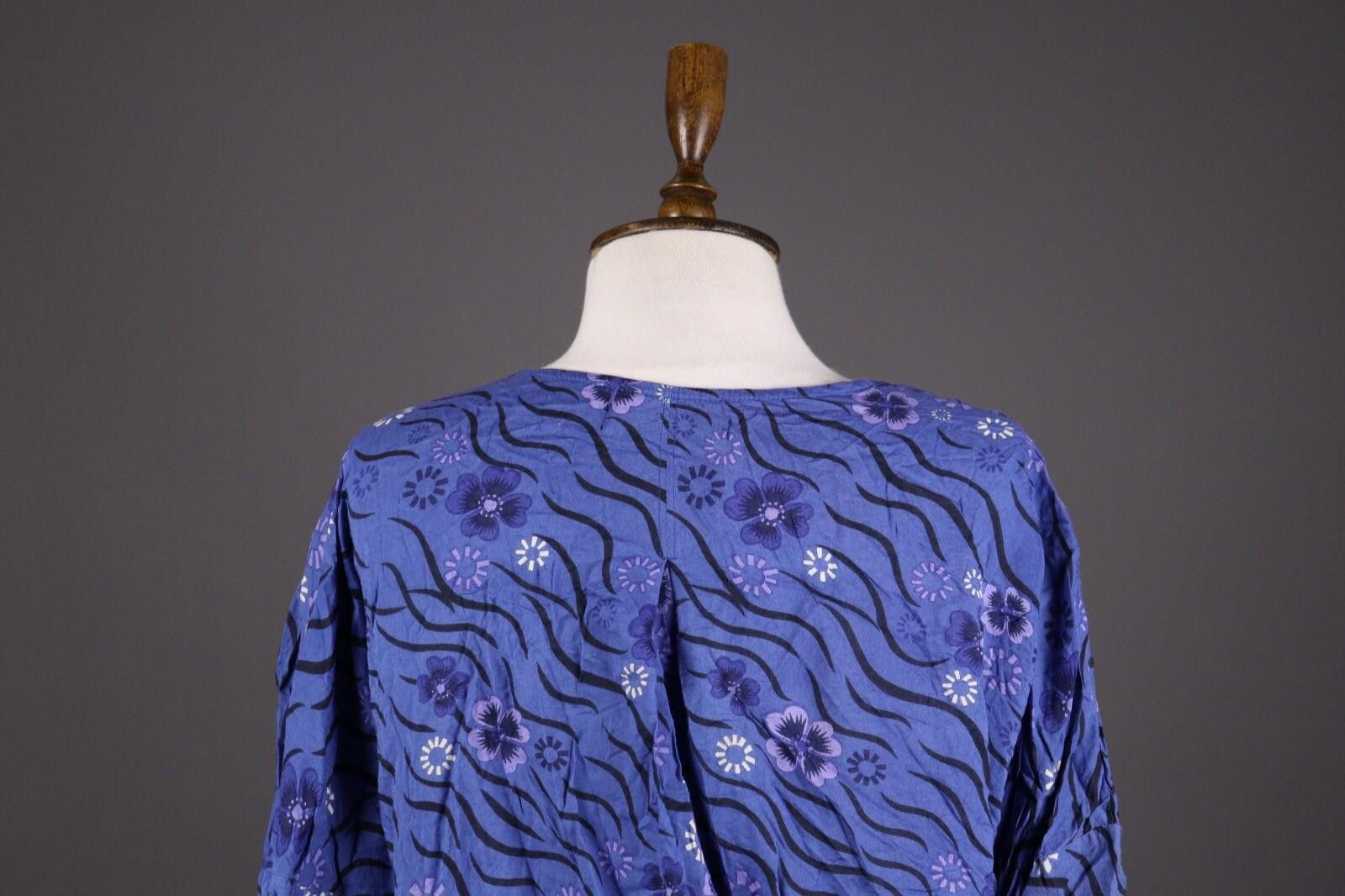 Designer Gudrun Sjode Blue Floral Print Textured Cardigan Size L Size L / US 10 / IT 46 - 6 Thumbnail