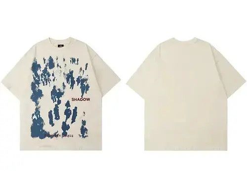 Other Unisex Harajuku Shadow Letter Printed Short Sleeve T Shirt Size US M / EU 48-50 / 2 - 2 Thumbnail