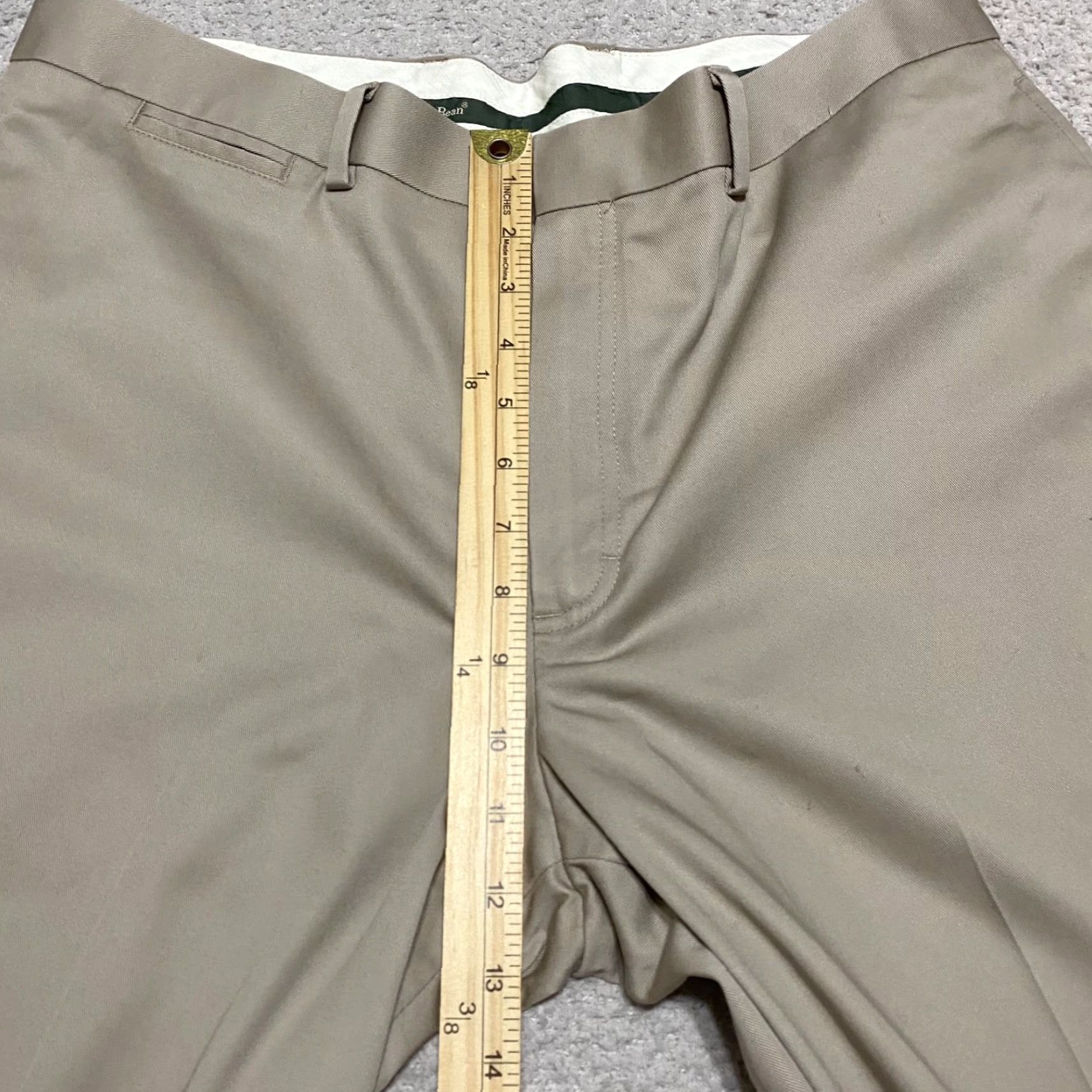 Vintage L.L. Bean Mens Pants Beige Khaki Straight Classic Fit High Rise Flat Front 34 Inseam 27 Headline Size US 34 / EU 50 - 6 Thumbnail