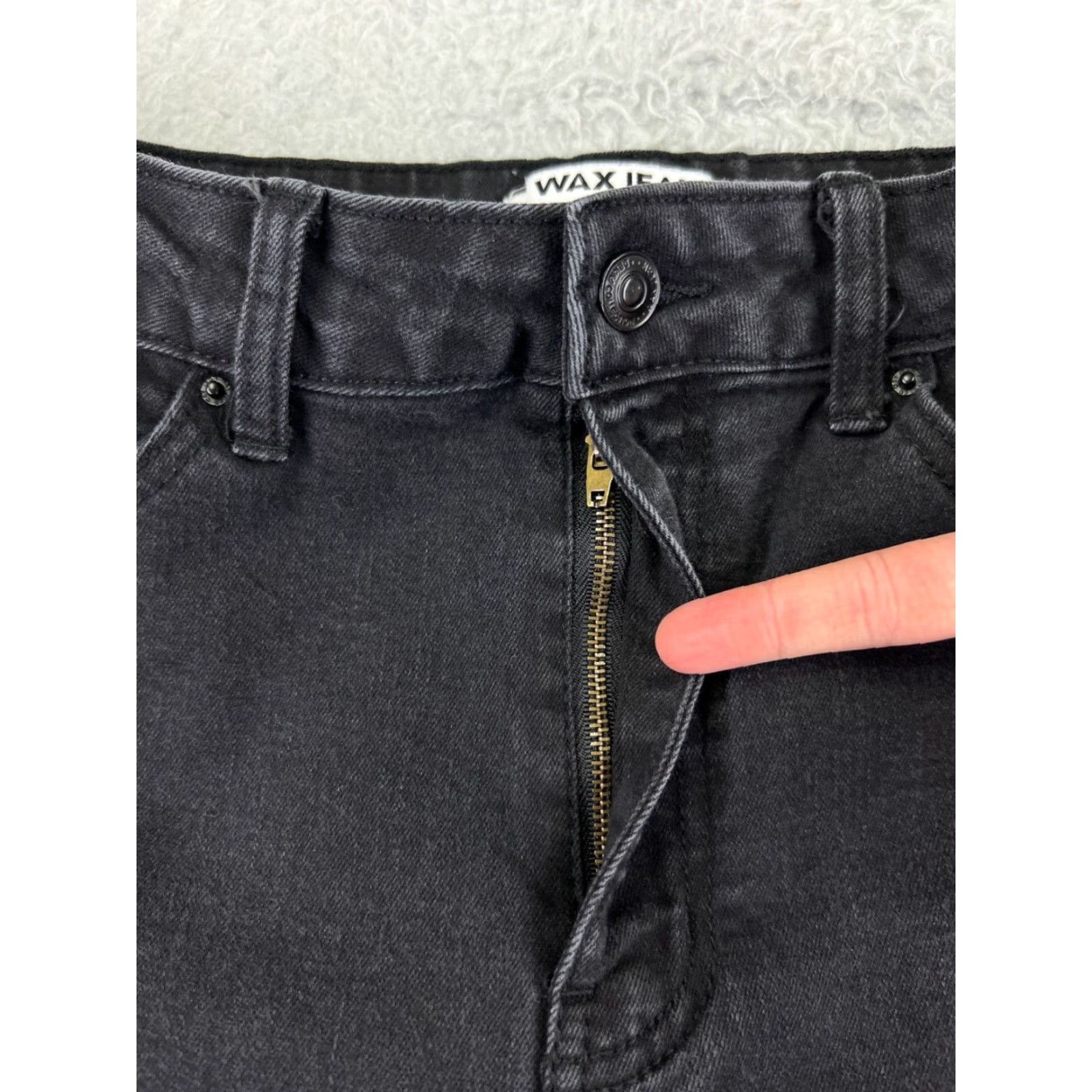 Vintage Wax Jeans PANTS Women 26x30 Black Denim High Rise Flared Distressed Cotton Blend Stretch 5-Pocket Design Regular Fit 30 in Inseam Denim Jeans Women's Size 26" / US 2 / IT 38 - 5 Thumbnail