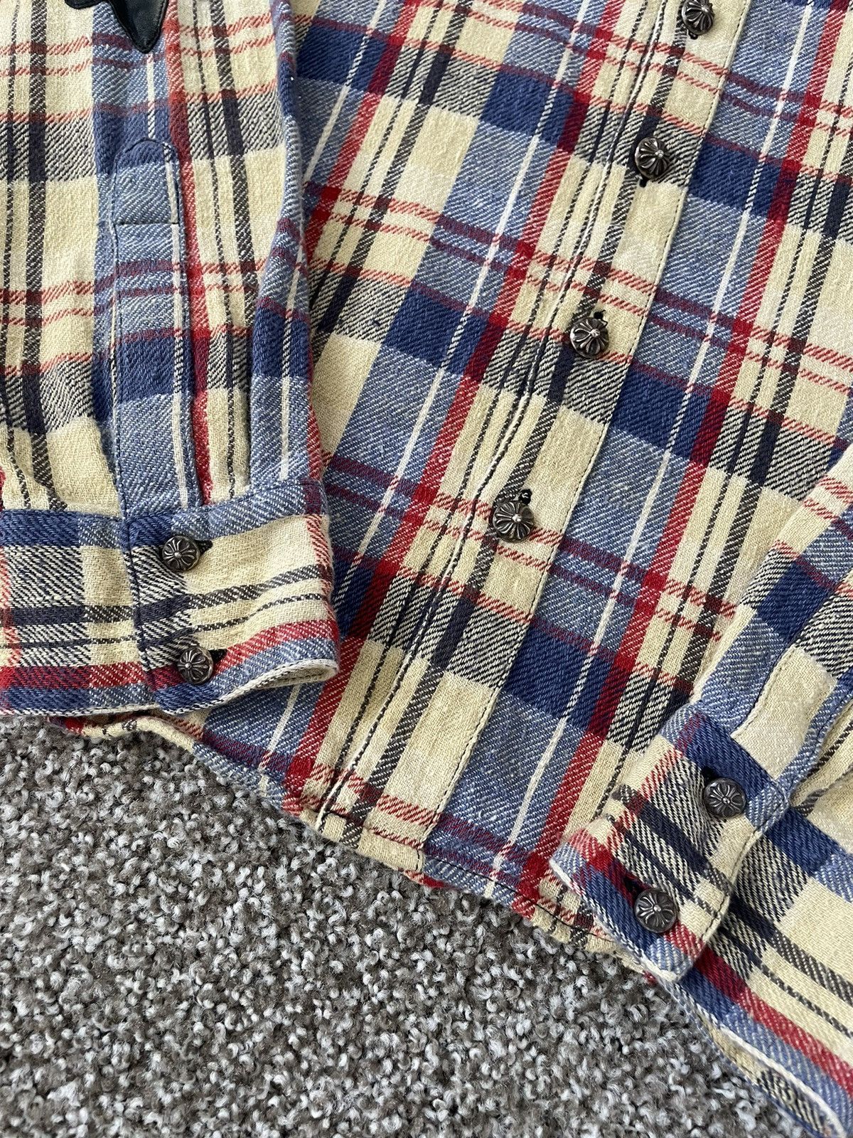 Chrome Hearts Chrome Hearts Leather Patched Flannel Size US M / EU 48-50 / 2 - 6 Thumbnail