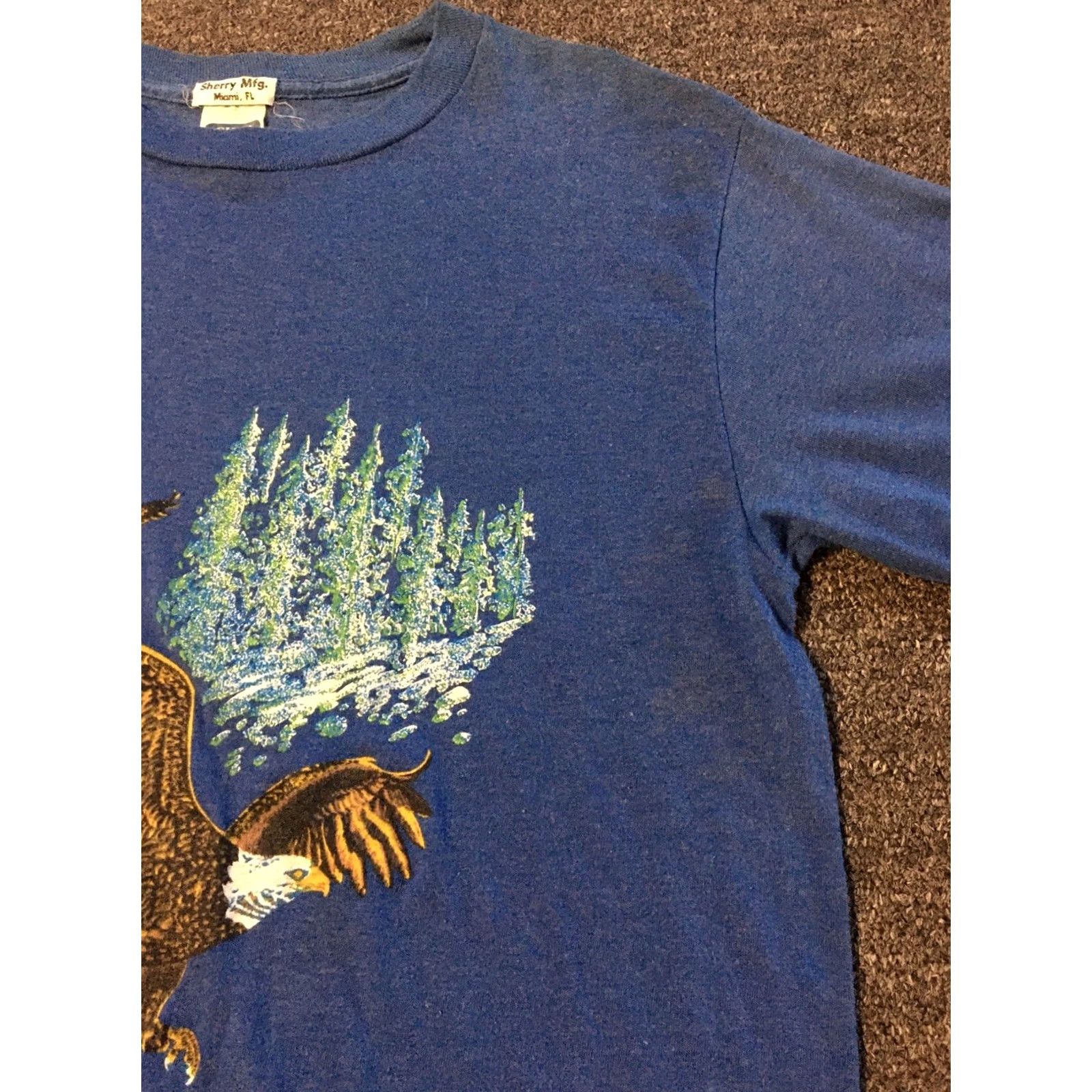 Anvil VINTAGE Utah Bald Eagle Shirt M USA Nature Art Grunge 80s 90s Blue M Mens Anvil Short Sleeve Single Stitch Size US M / EU 48-50 / 2 - 4 Thumbnail