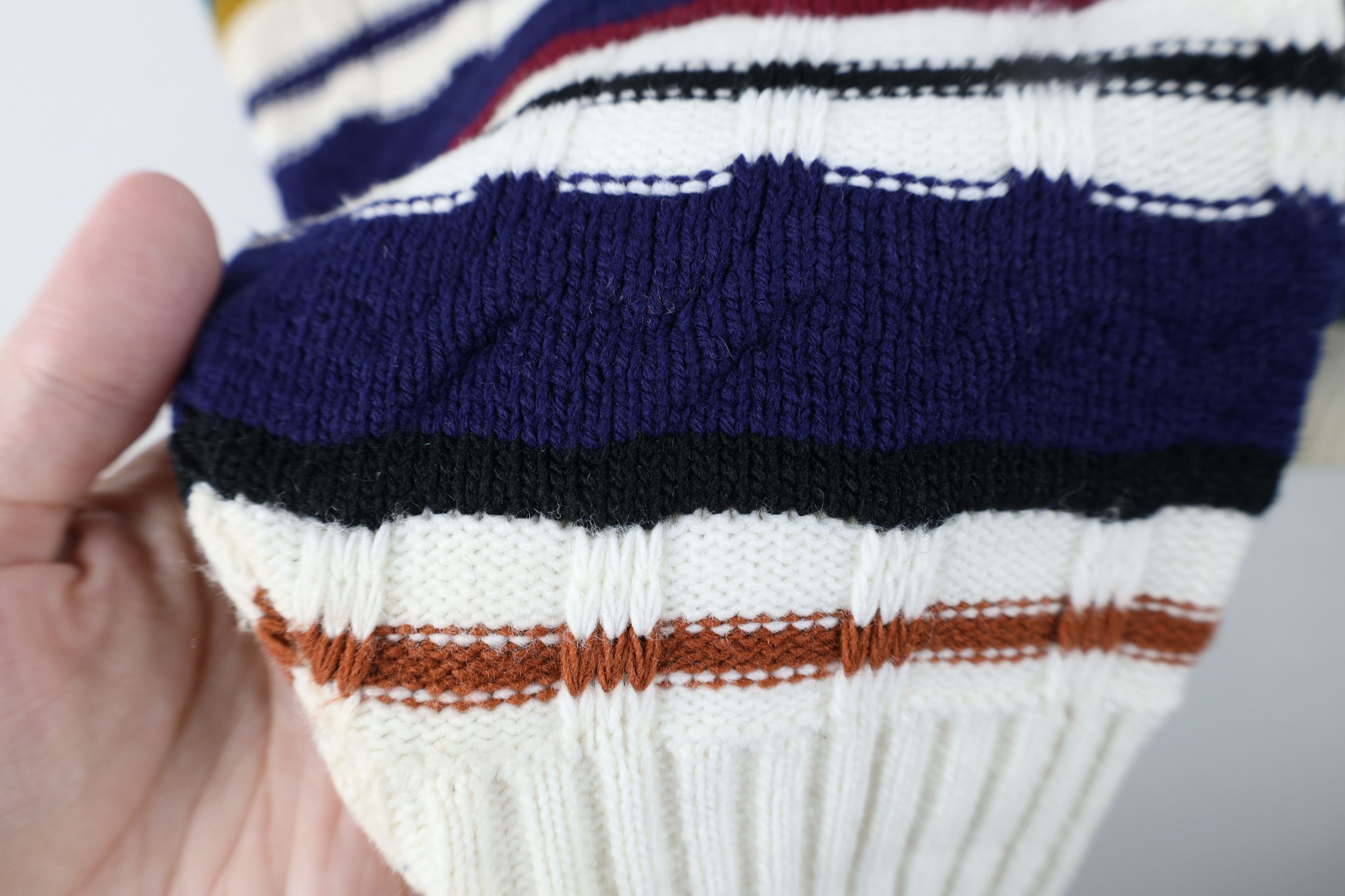 Vintage Vintage 90s Coogi Style Rainbow Cable Knit Sweater USA Size US L / EU 52-54 / 3 - 7 Thumbnail