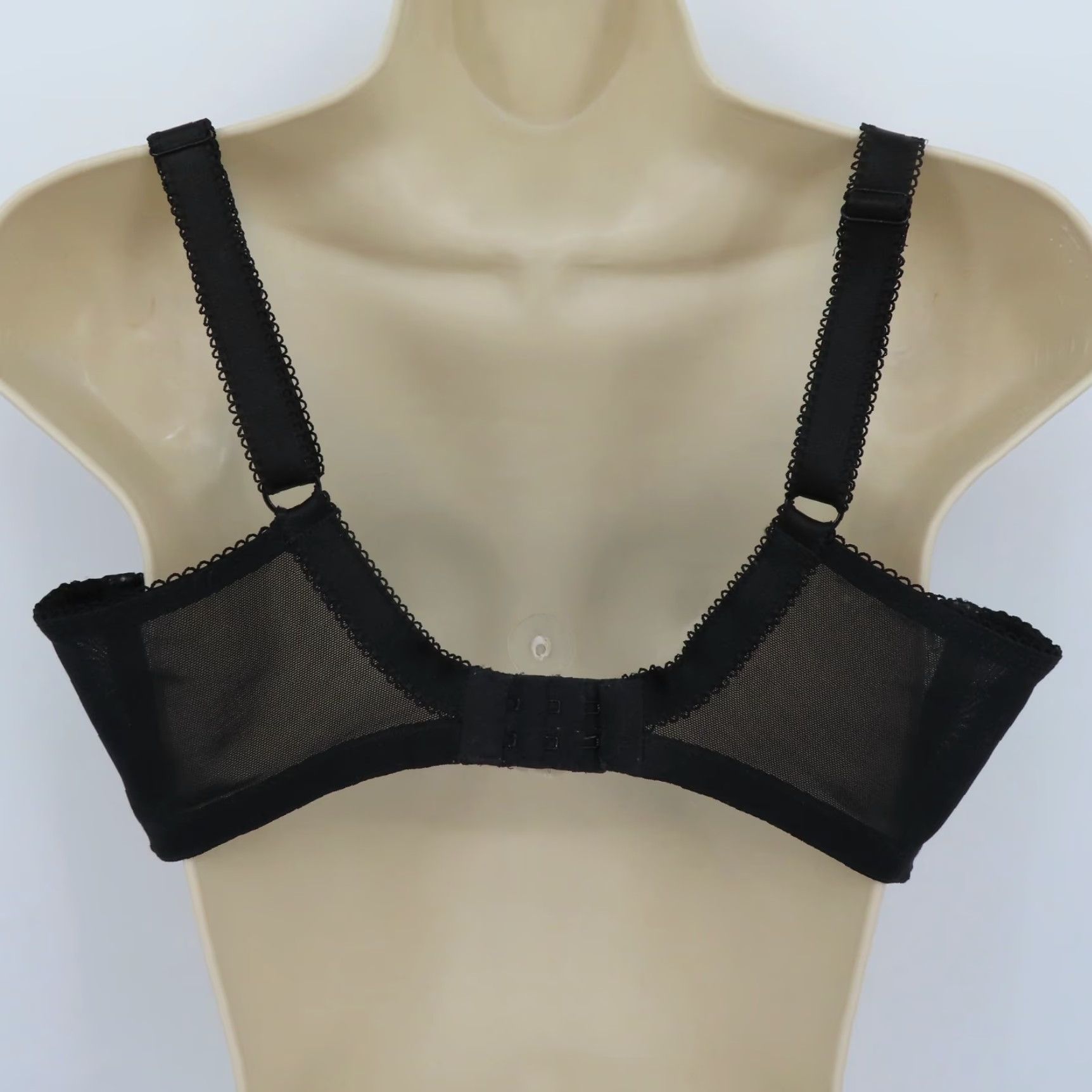 Vintage Goddess Bra 34G Black Flower Embroidered Bow Underwire T-Shirt Bra Womens 34G Size ONE SIZE - 5 Thumbnail