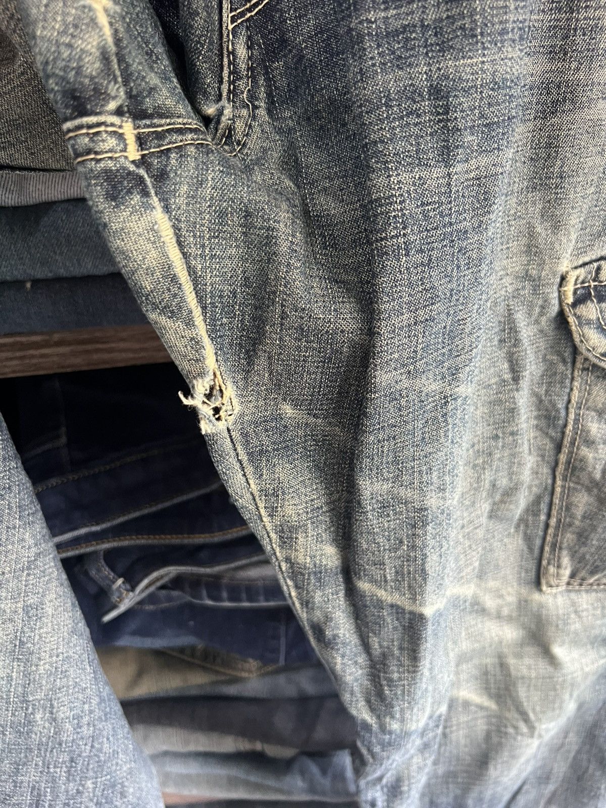 Levi's 🔥Rare Vintage Levis Sanforized Distressed Cargo Denim Size US 34 / EU 50 - 10 Thumbnail