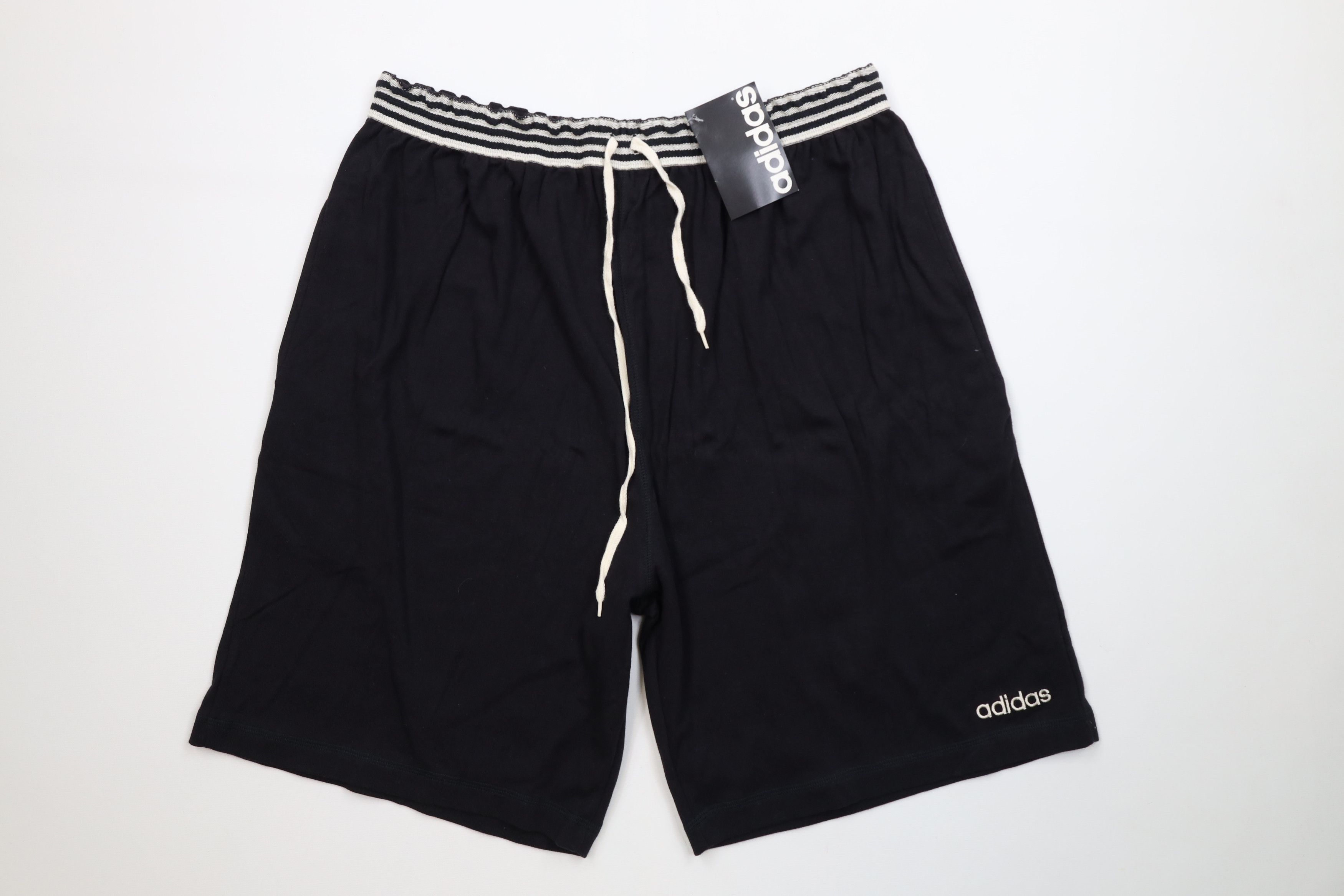 Adidas Deadstock Vintage 90s Adidas Striped Above Knee Shorts Black Size US 36 / EU 52 - 1 Thumbnail
