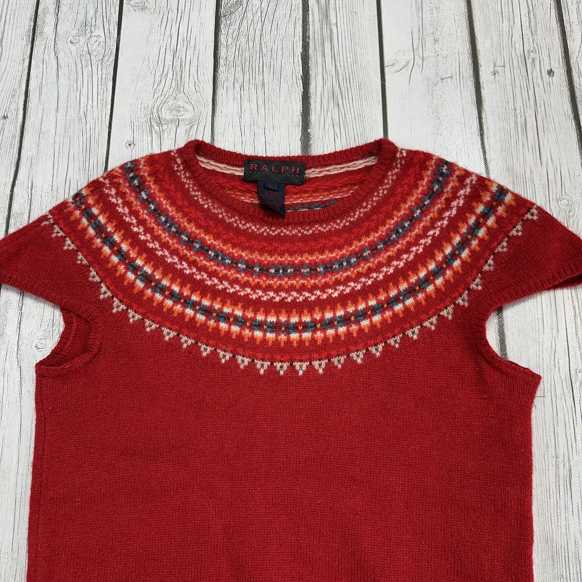 Ralph Lauren × Vintage Vintage Ralph Lauren short sleeve lambswool sweater Size L / US 10 / IT 46 - 3 Thumbnail