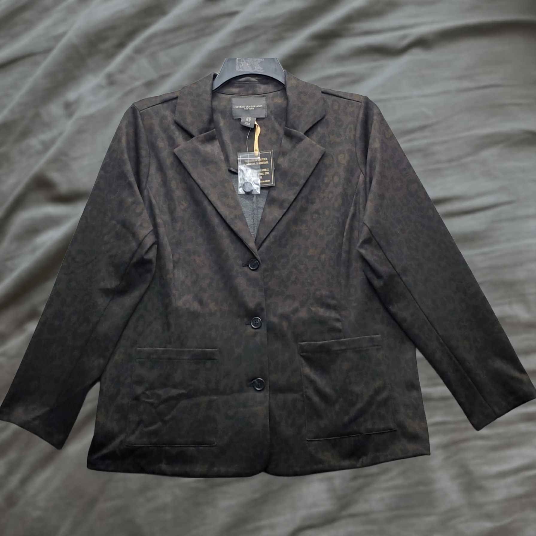 Christian Siriano Christian Siriano Blazer Womens 1X Notch Lapel Leopard Print Multi Blazer Size 1X Womens Size XL / US 12-14 / IT 48-50 - 1 Thumbnail