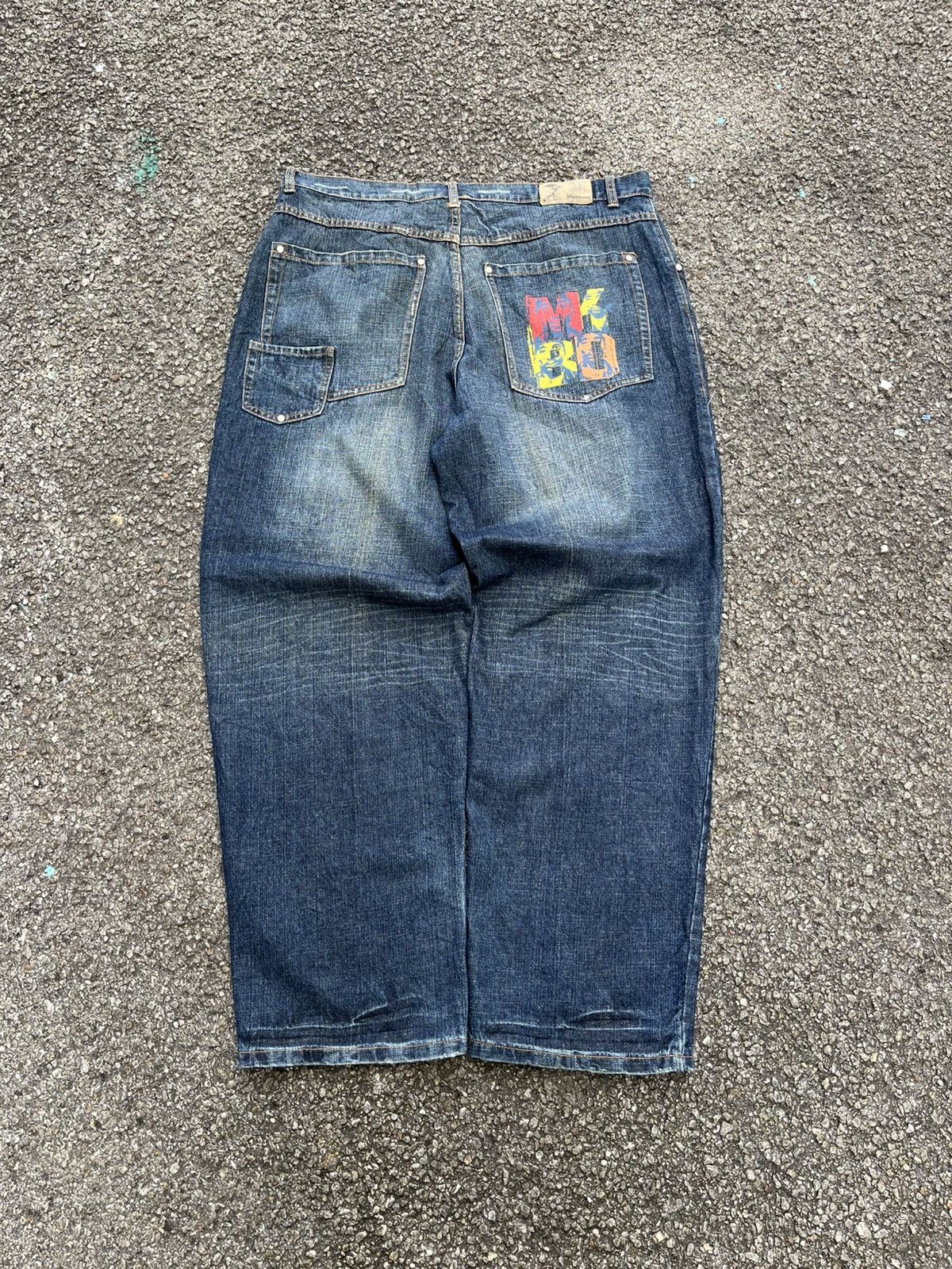 Southpole RARE Vintage Y2K Makaveli Tupac Baggy Denim Printed Jeans Size US 40 / EU 56 - 9 Thumbnail