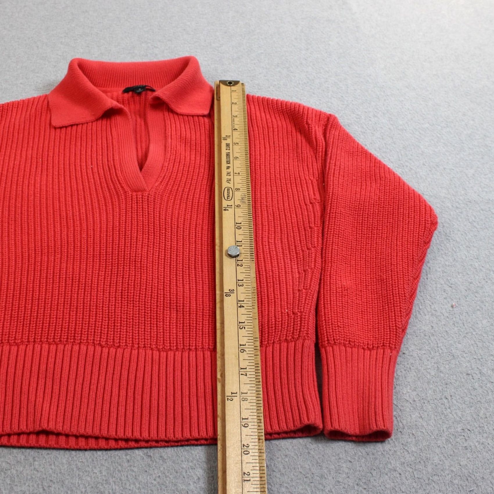 J.Crew J.CREW Womens Regular S Red Chunky Knit Pullover Sweater Size S / US 4 / IT 40 - 5 Thumbnail