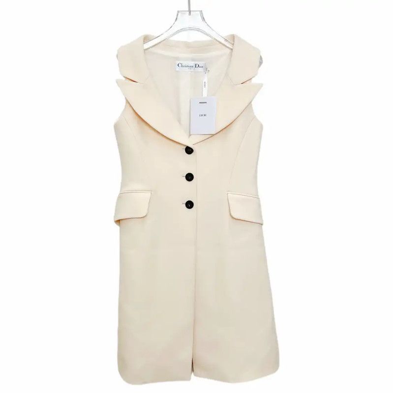 Dior Dior Elegant White Silk Blend Dress 0089 Size M / US 6-8 / IT 42-44 - 1 Thumbnail