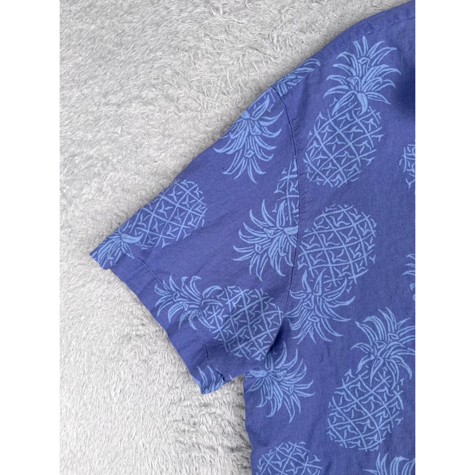 George George Shirt Mens XL Blue Hawaiian Linen Blend Button Up Size US XL / EU 56 / 4 - 3 Thumbnail