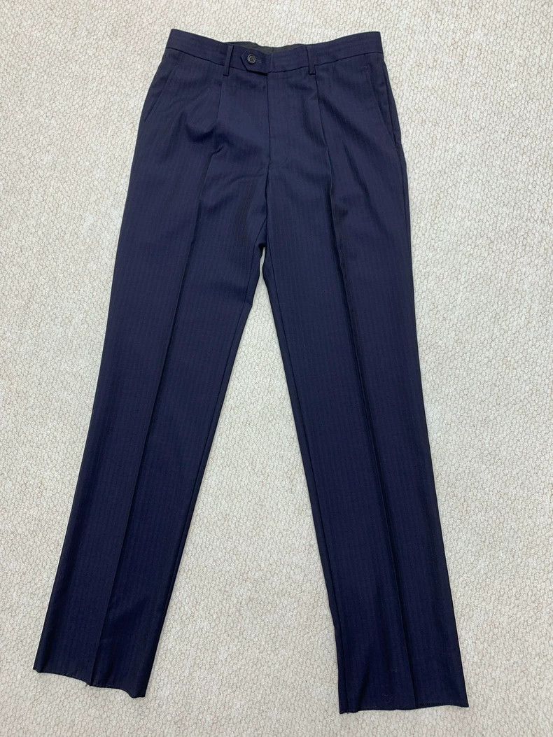 Other LORO PIANA Dark blue and dark red stripes, wool dress trou Size US 32 / EU 48 - 1 Thumbnail