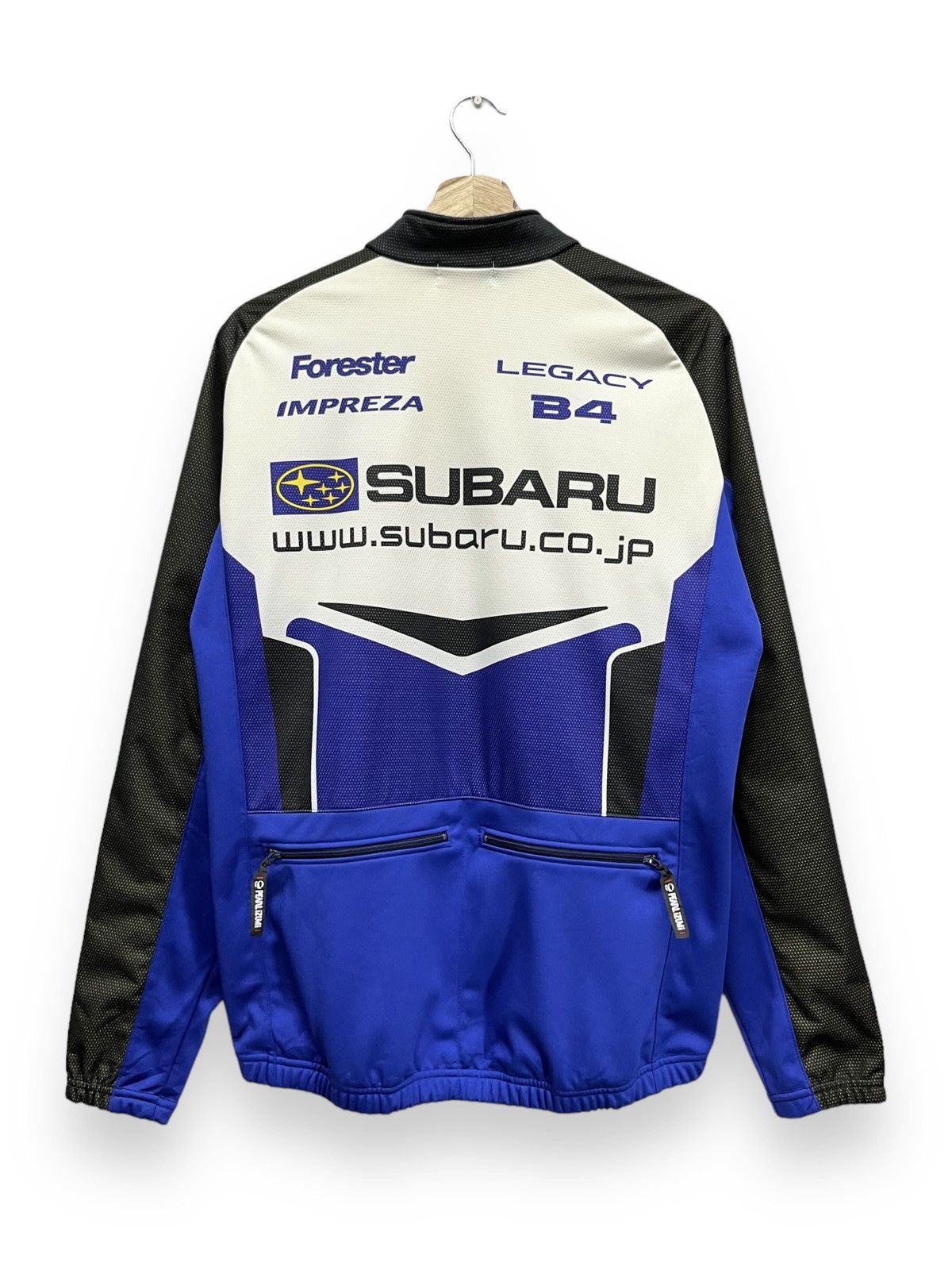 image of Pearl Izumi X Subaru Singtex 5000 Wind Break Cycling Jacket in Black/Blue/White, Men's (Size Medium