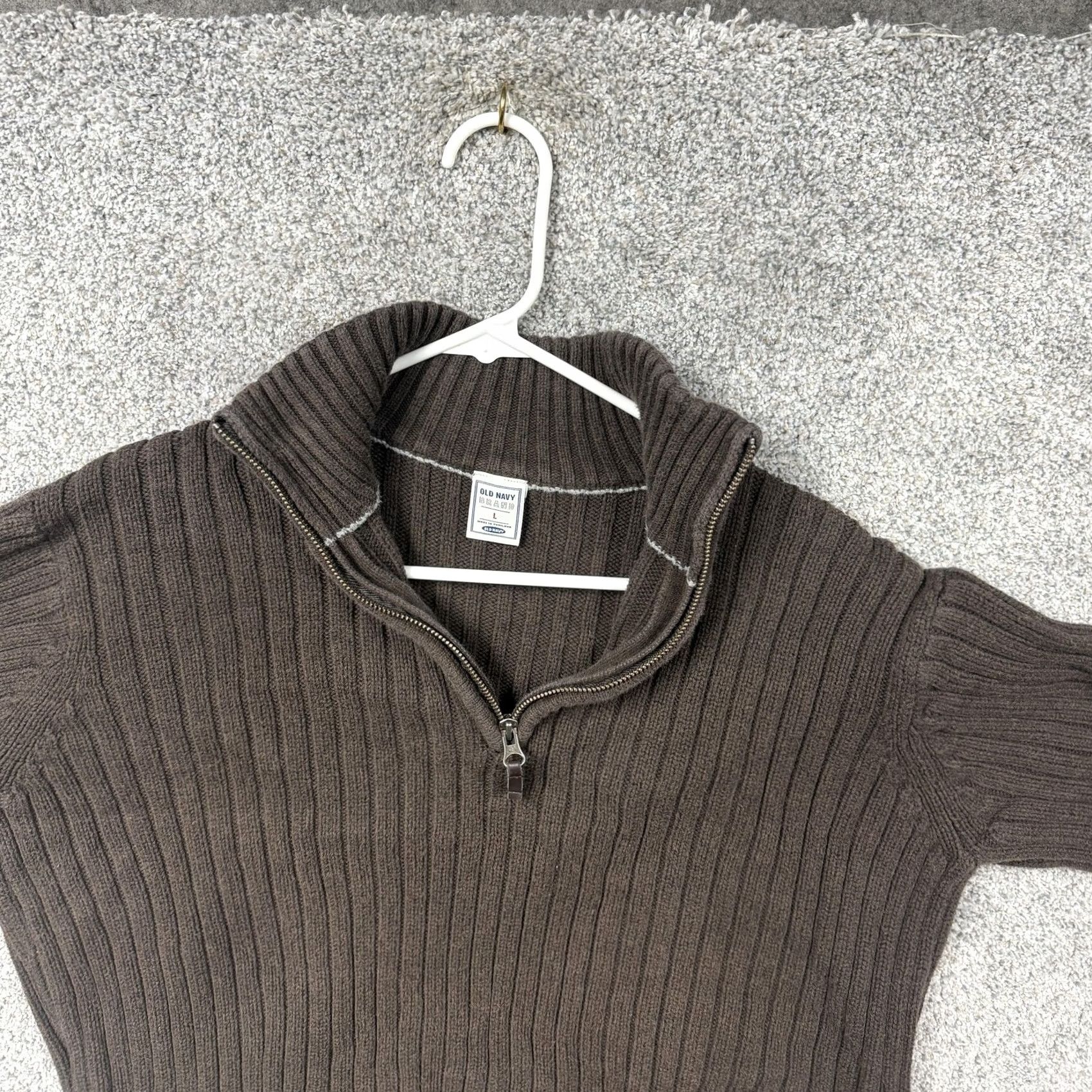 Old Navy Vintage Old Navy Sweater Mens L Brown 1/4 Zip Mock Neck Knit Earthy Gorpcore Size US L / EU 52-54 / 3 - 4 Thumbnail