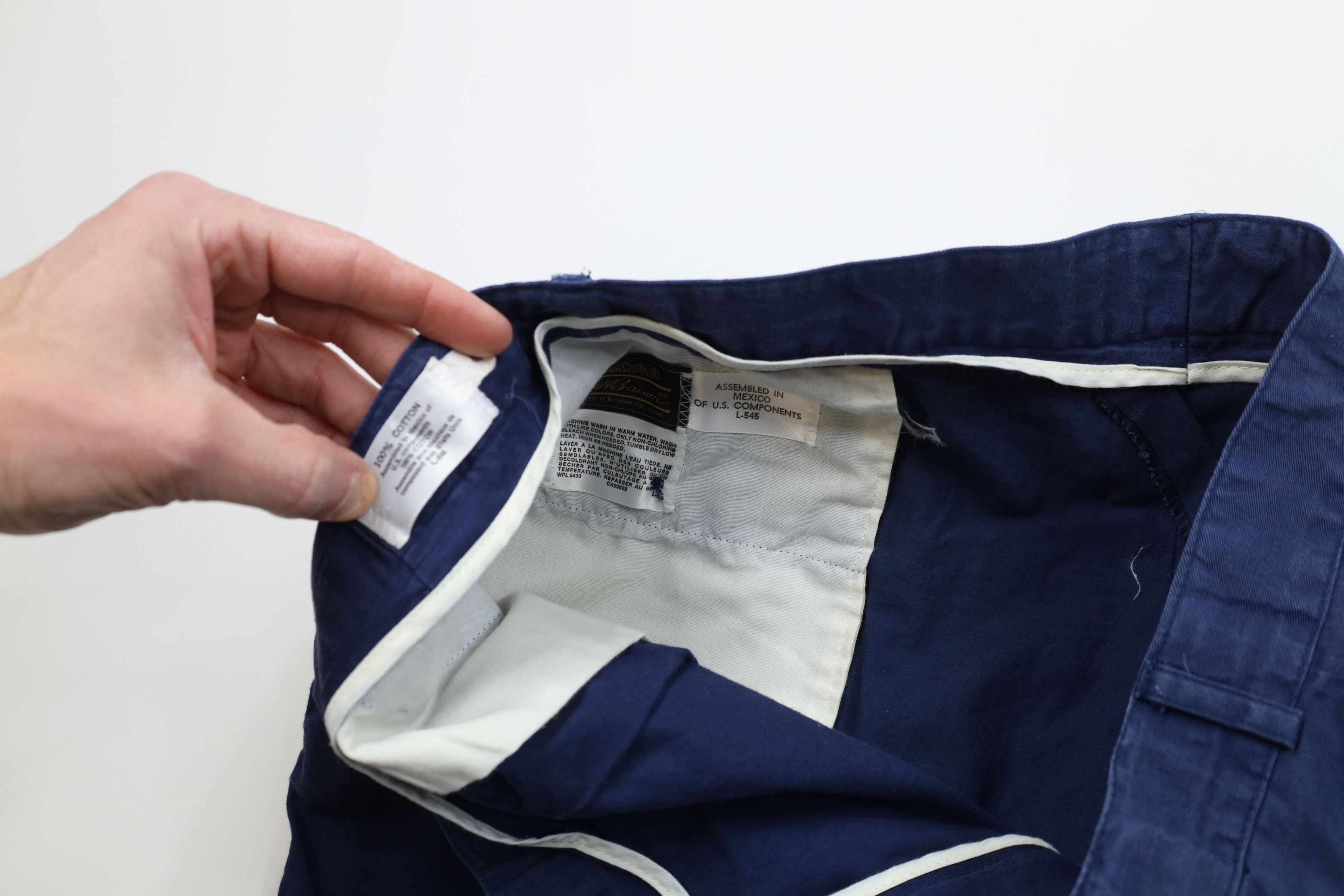 Eddie Bauer Vintage 90s Eddie Bauer Wide Leg Chino Pants Blue Cotton Size US 40 / EU 56 - 8 Thumbnail