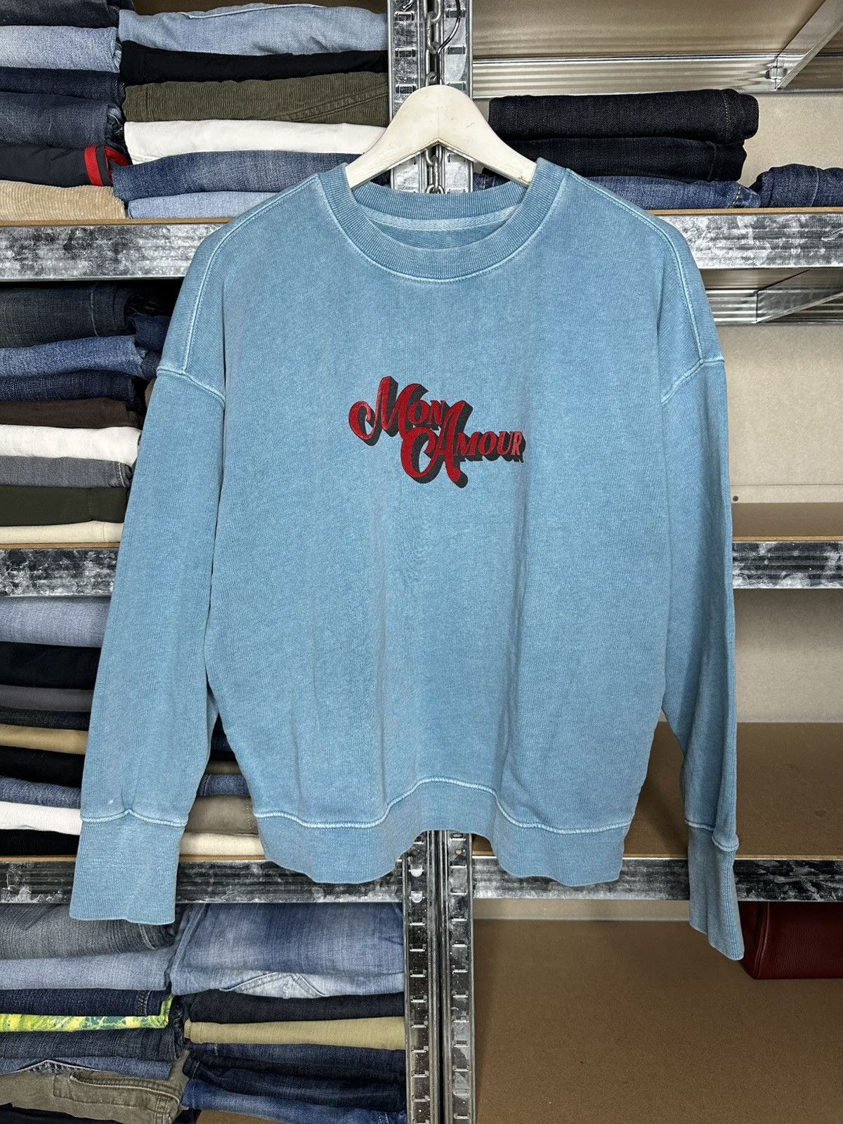 Zadig & Voltaire Zadig & Voltaire Oscar Mon Amour Blue Wash Sweatshirt Size M Size M / US 6-8 / IT 42-44 - 1 Thumbnail