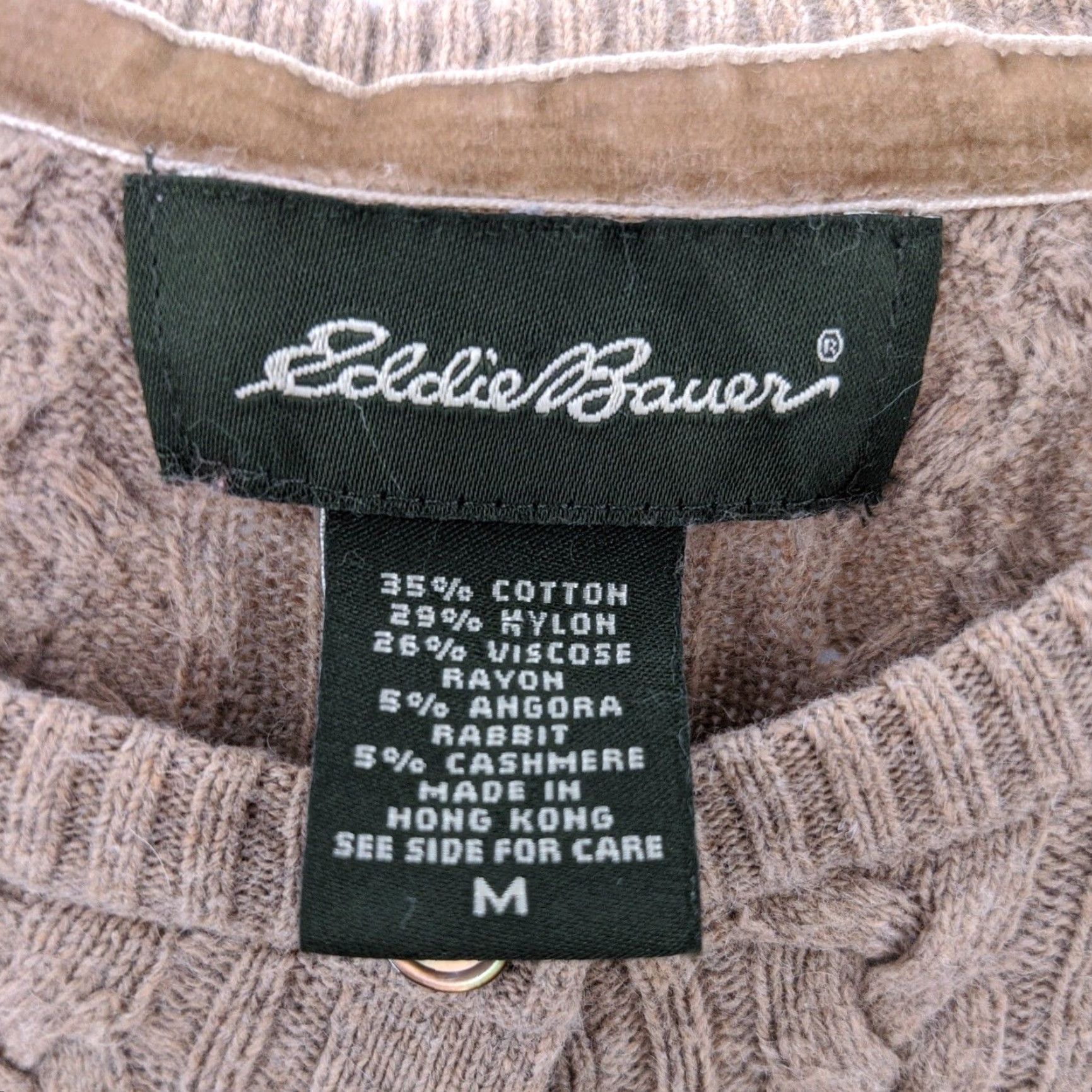 Eddie Bauer VINTAGE Eddie Bauer Sweater Cardigan Womens Small Brown Cable Knit Button Up 5% Cashmere Size M / US 6-8 / IT 42-44 - 6 Thumbnail