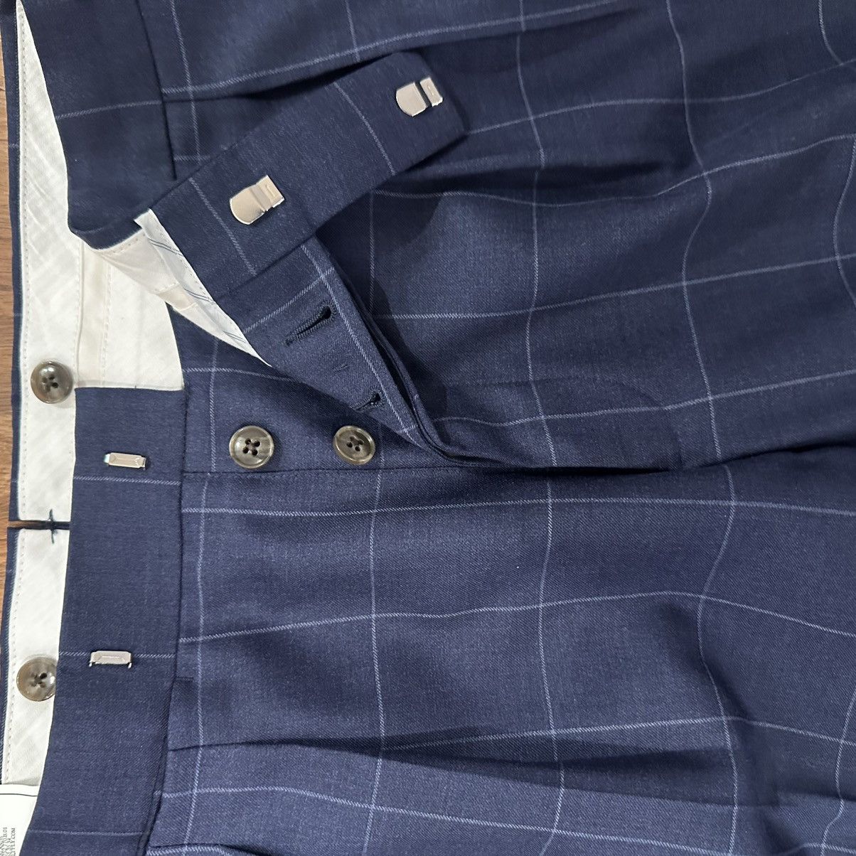 Suitsupply Suitsupply Navy Blue Windowpane Dress Pants Size US 31 - 5 Thumbnail